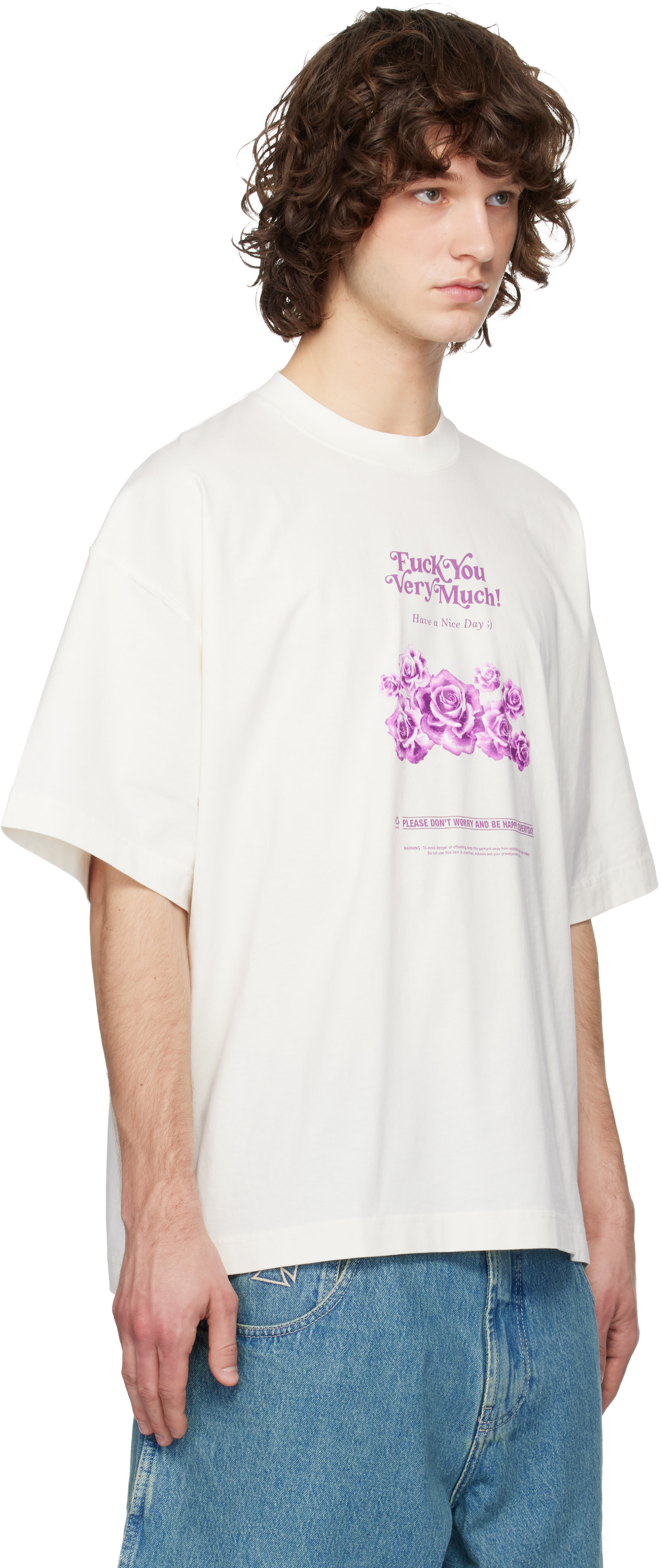 VETEMENTS Tシャツ ユニセックス M VETEMENTS: オフホワイト 'Fuck You Very Much' Tシャツ | SSENSE 日本
