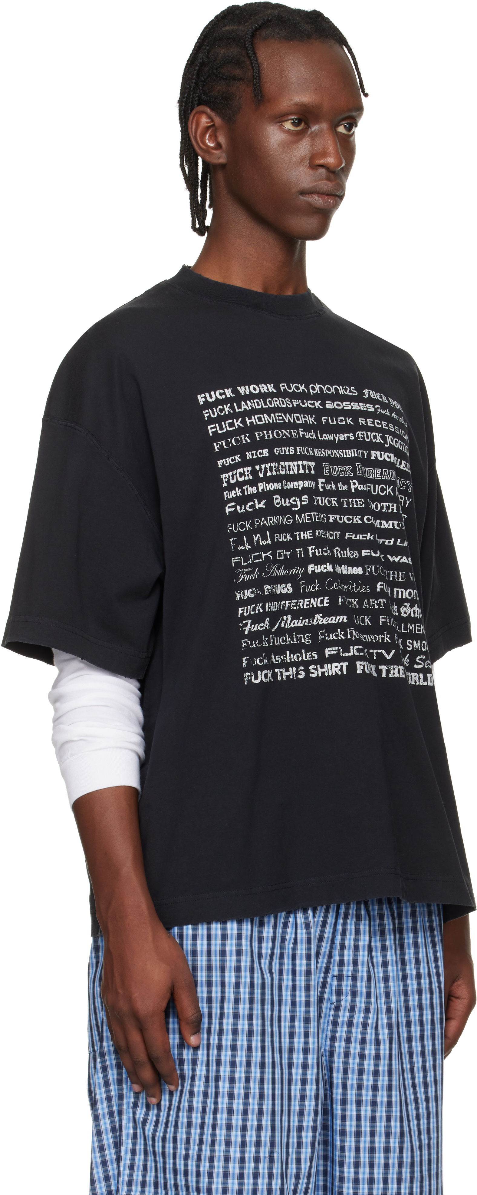 VETEMENTS: Black Fuck Everything T-shirt | SSENSE