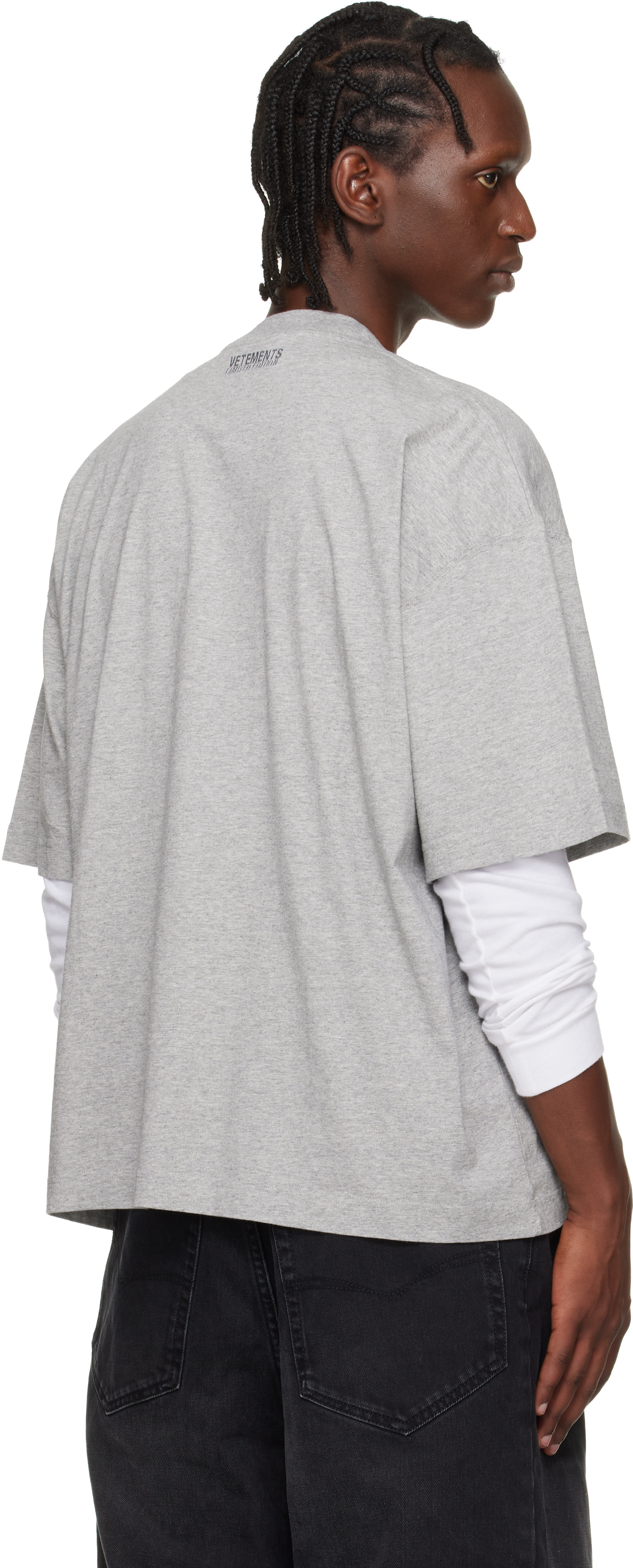 VETEMENTS - T-shirt 'NERD' gris