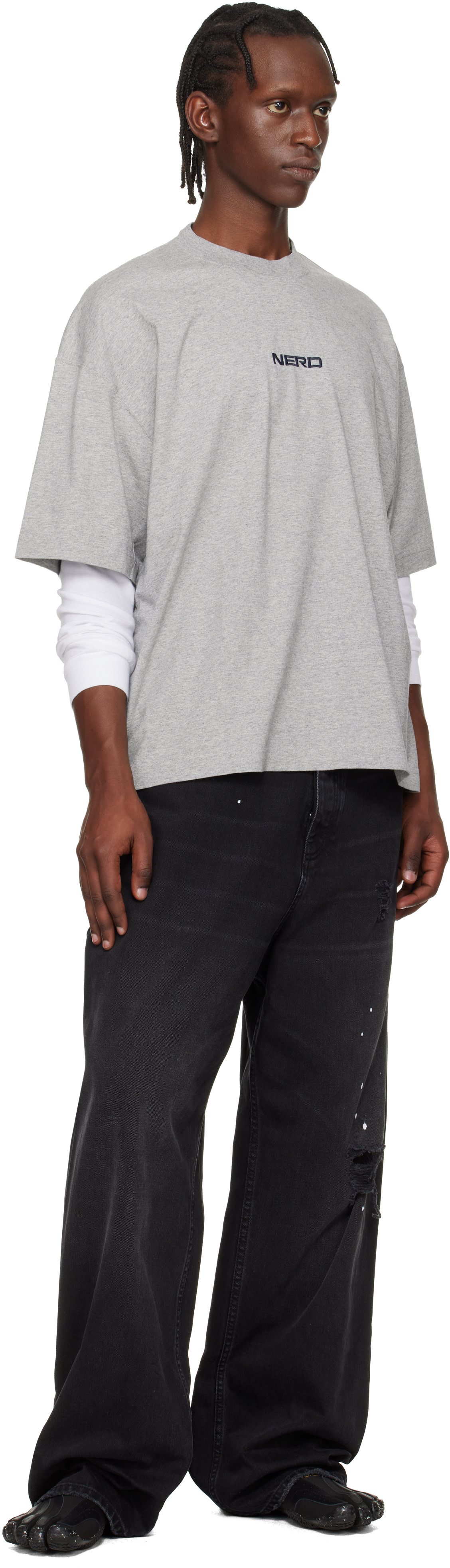 VETEMENTS - T-shirt 'NERD' gris