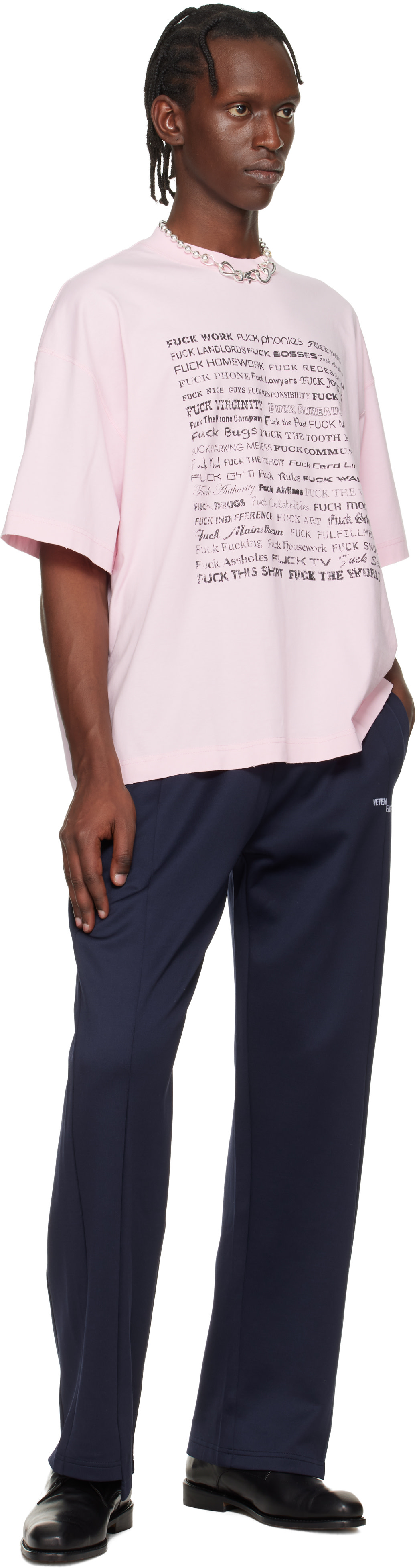 VETEMENTS: Pink Fuck Everything T-shirt | SSENSE