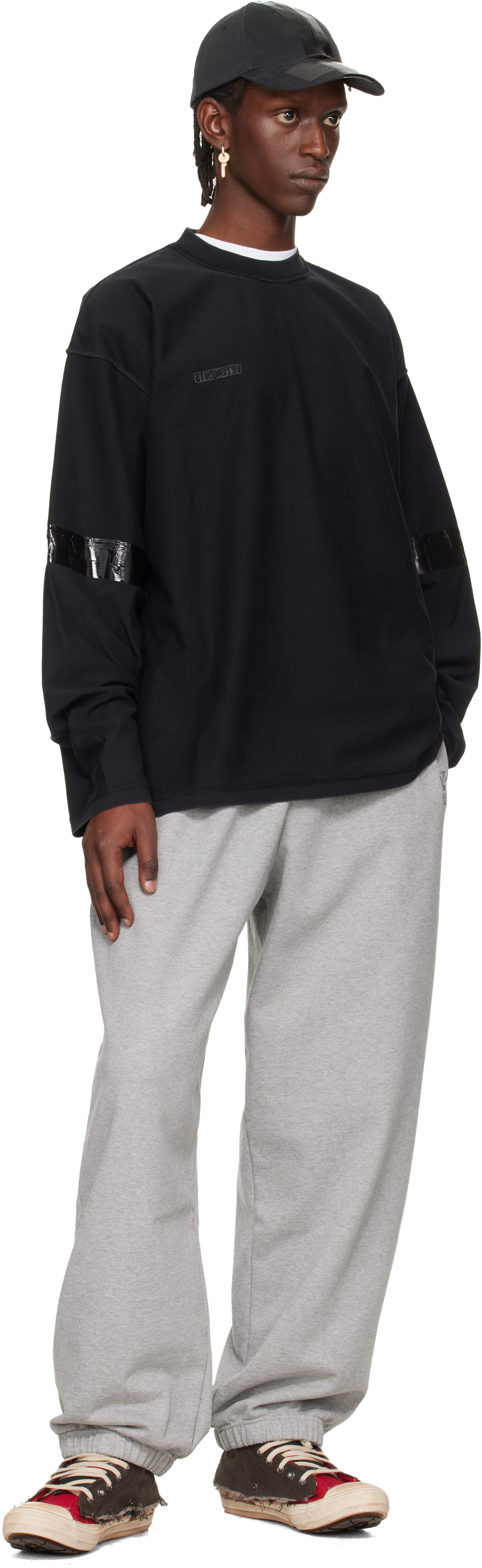 VETEMENTS - Black Taped Reconstructed Longsleeve T-shirt