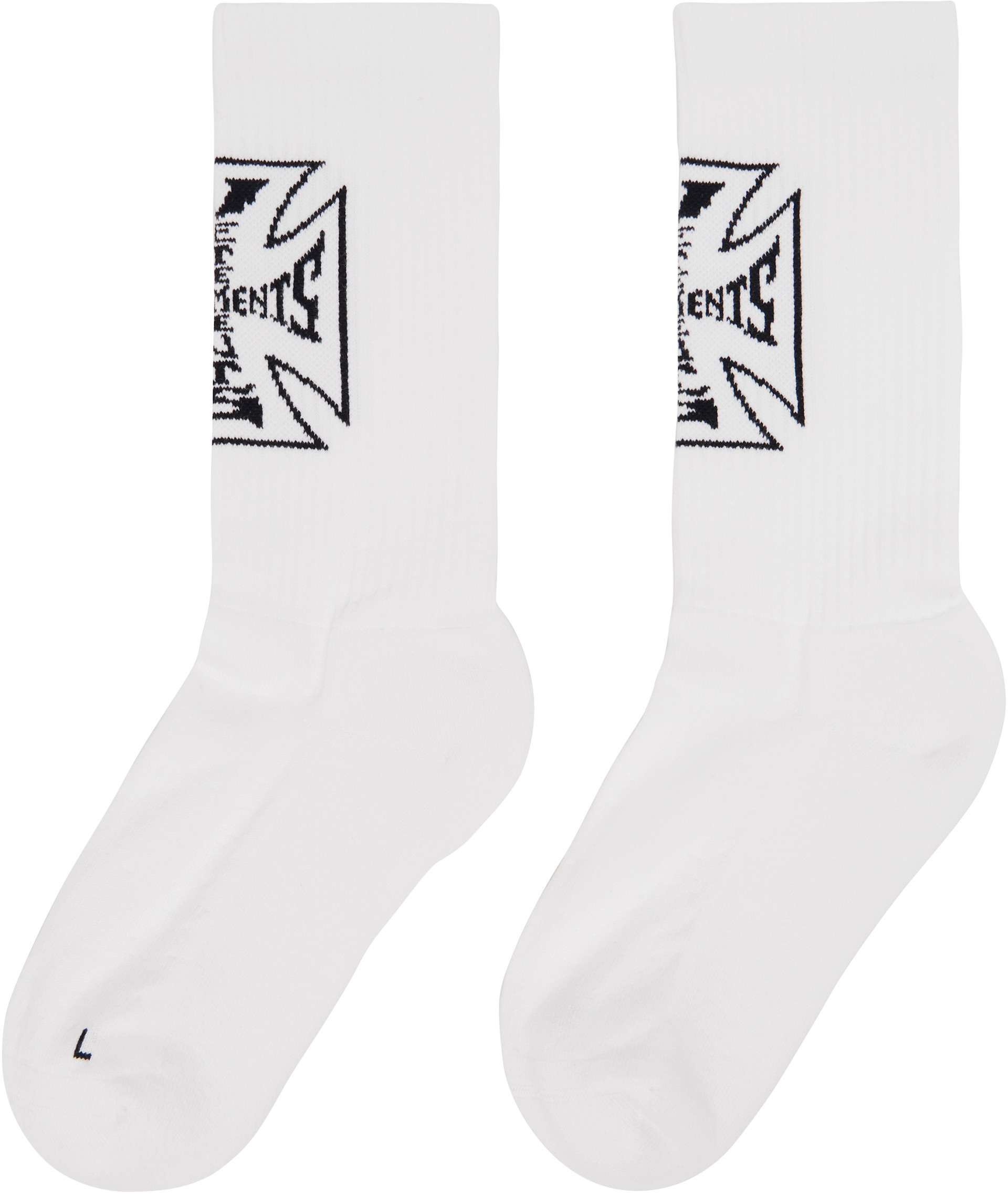 VETEMENTS - Chaussettes blanches à croix à logo