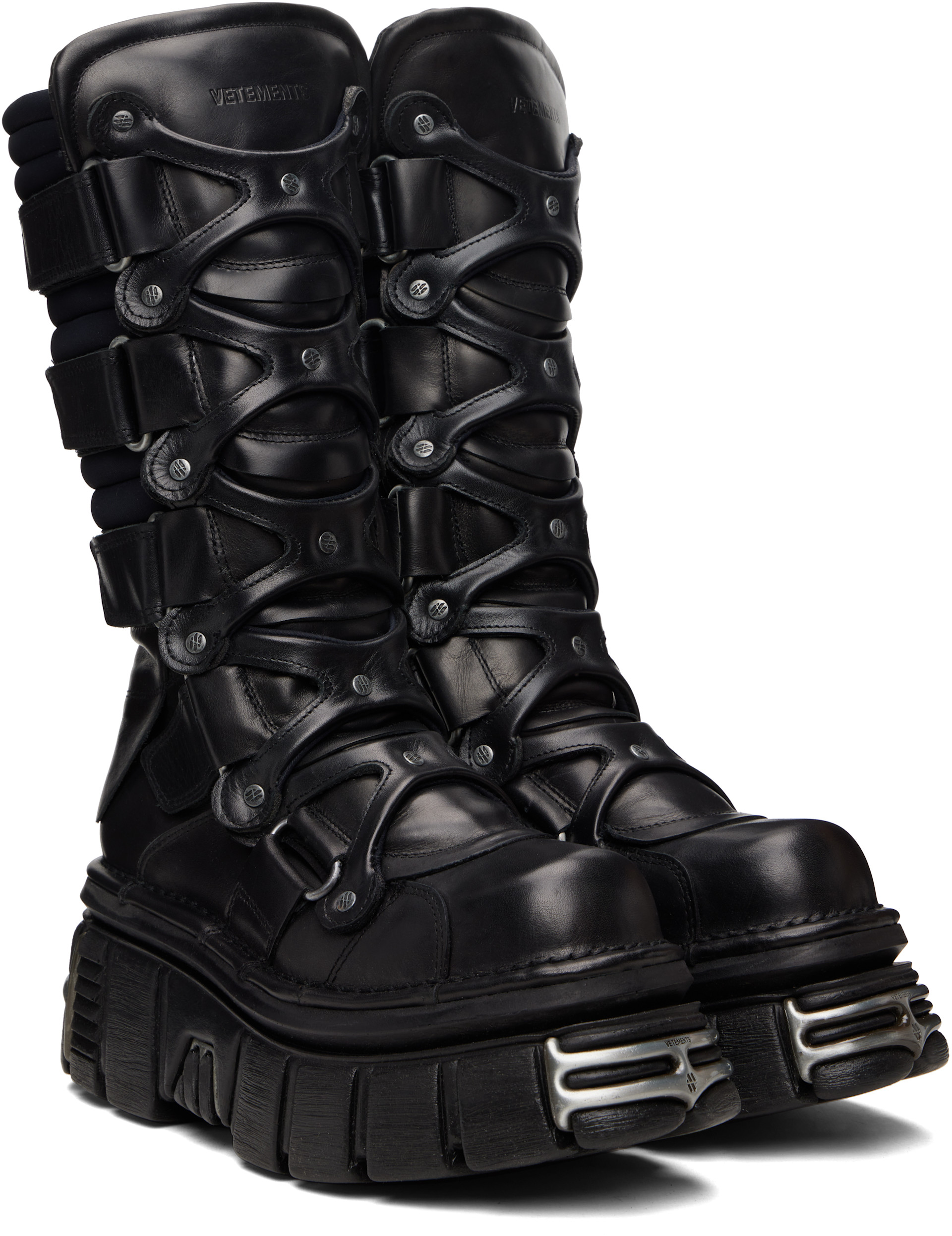 VETEMENTS - Black New Rock Edition Tower Boots