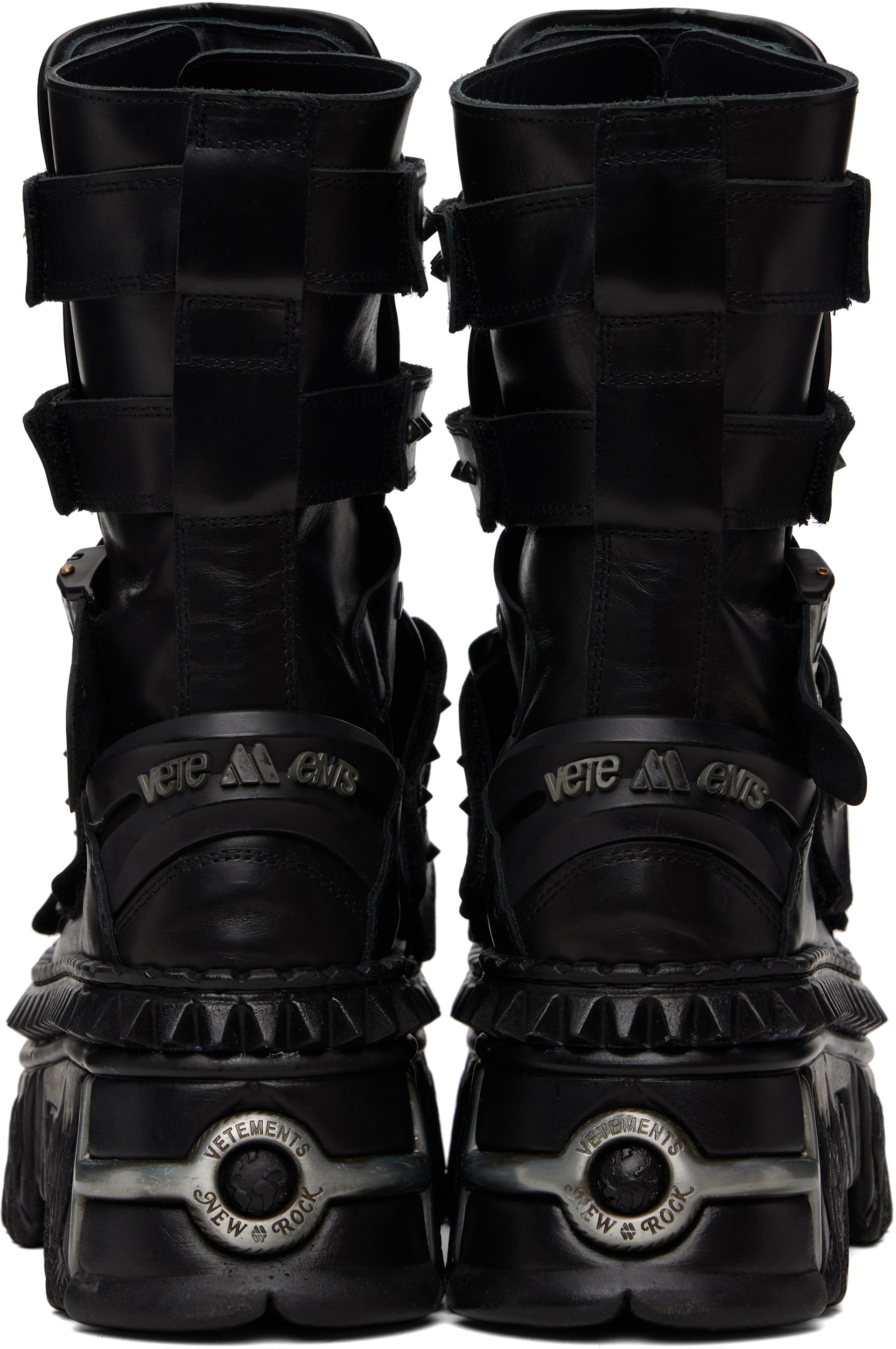 Archive/TETE HOMME/Lace up boots/Y2K/亜熱帯 VETEMENTS: Black New Rock Edition Gamer Boots | SSENSE
