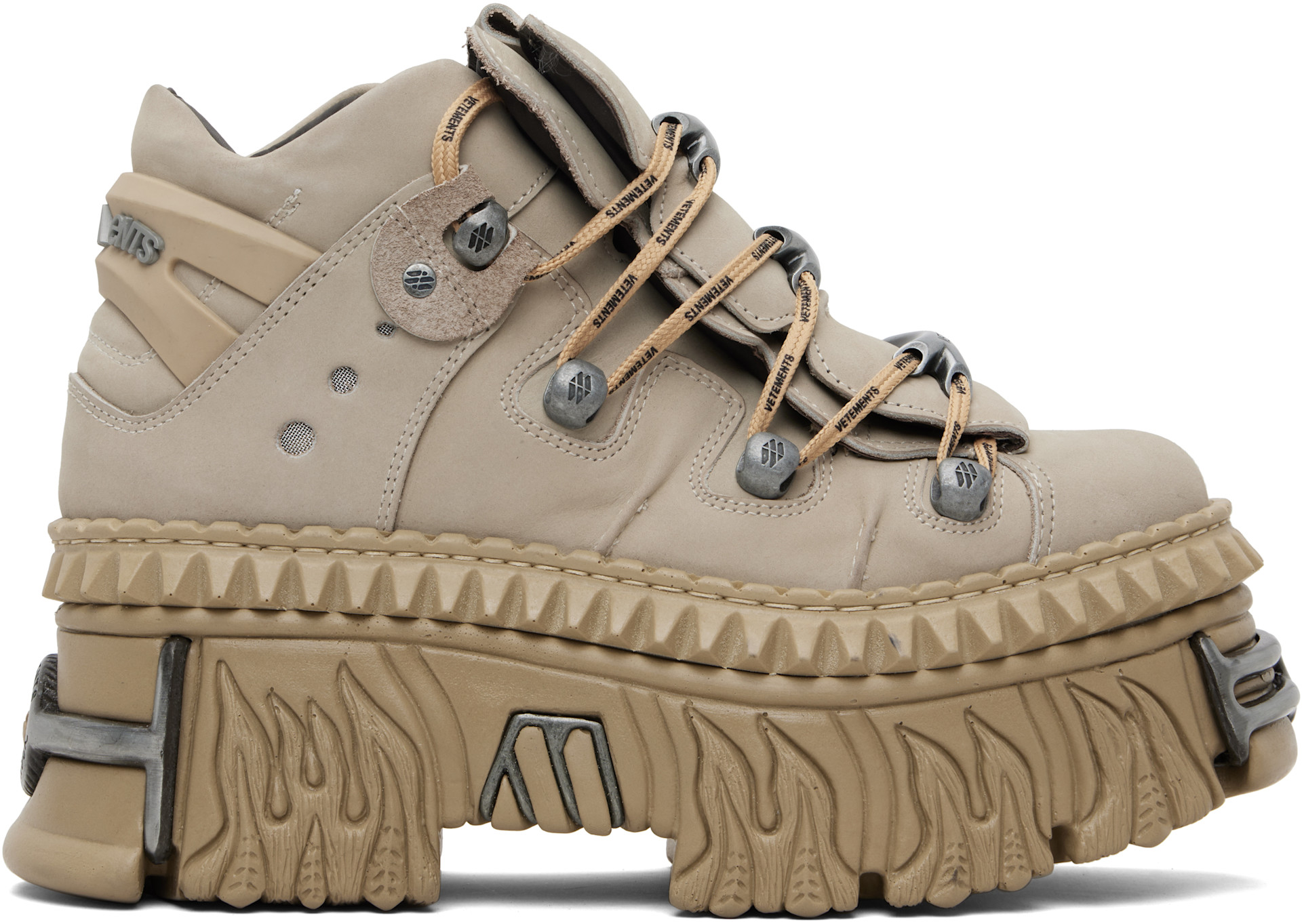 VETEMENTS - Taupe New Rock Edition Fire Platform Sneakers