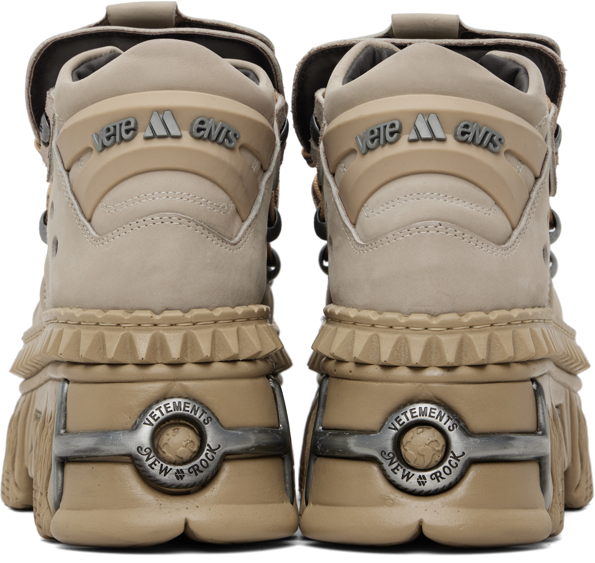 VETEMENTS - Taupe New Rock Edition Fire Platform Sneakers