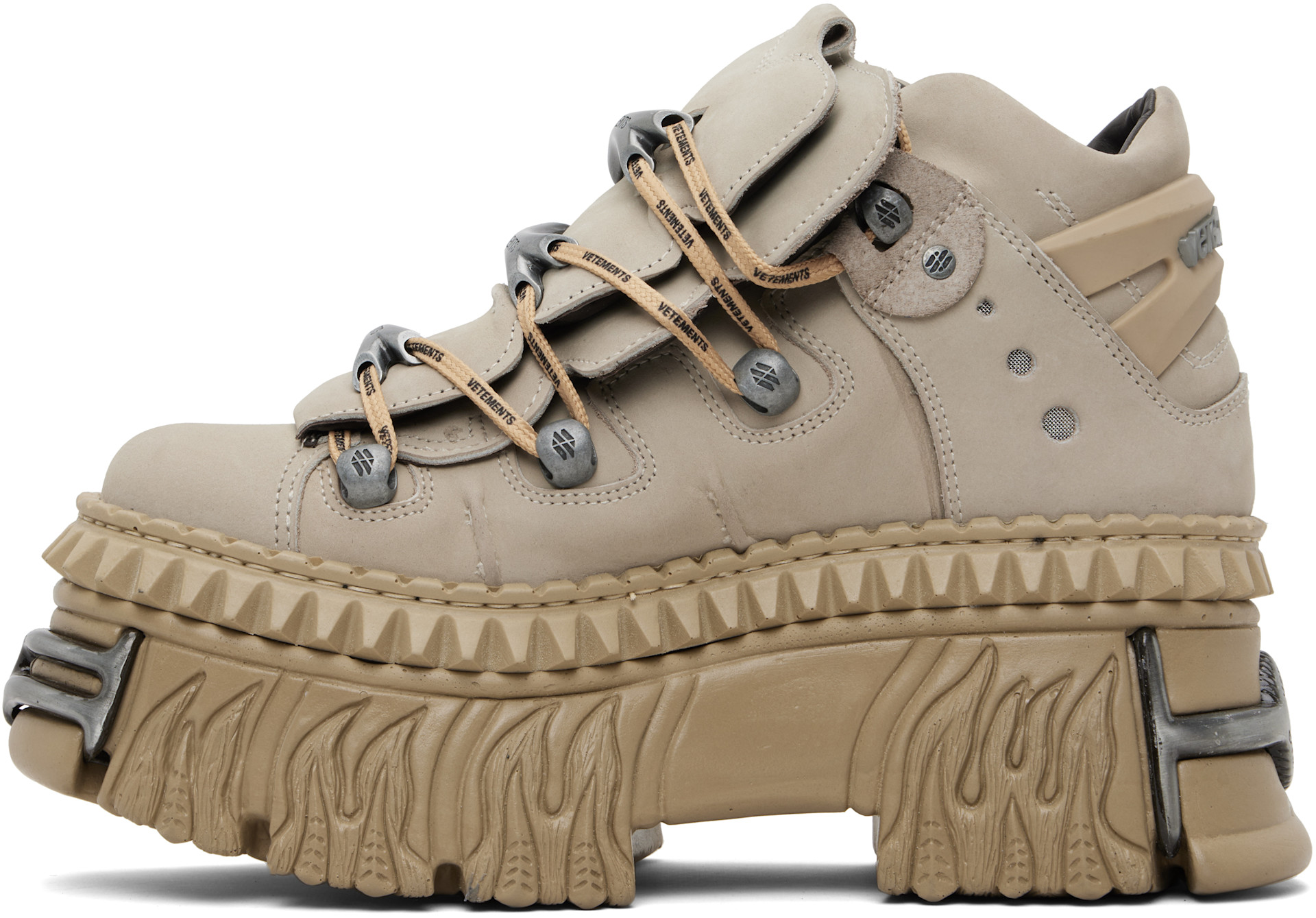 VETEMENTS - Taupe New Rock Edition Fire Platform Sneakers