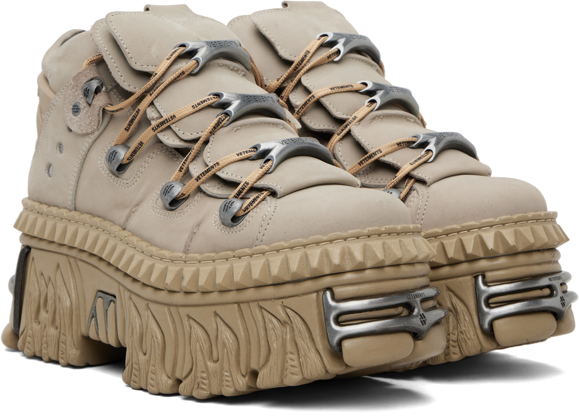 VETEMENTS - Taupe New Rock Edition Fire Platform Sneakers