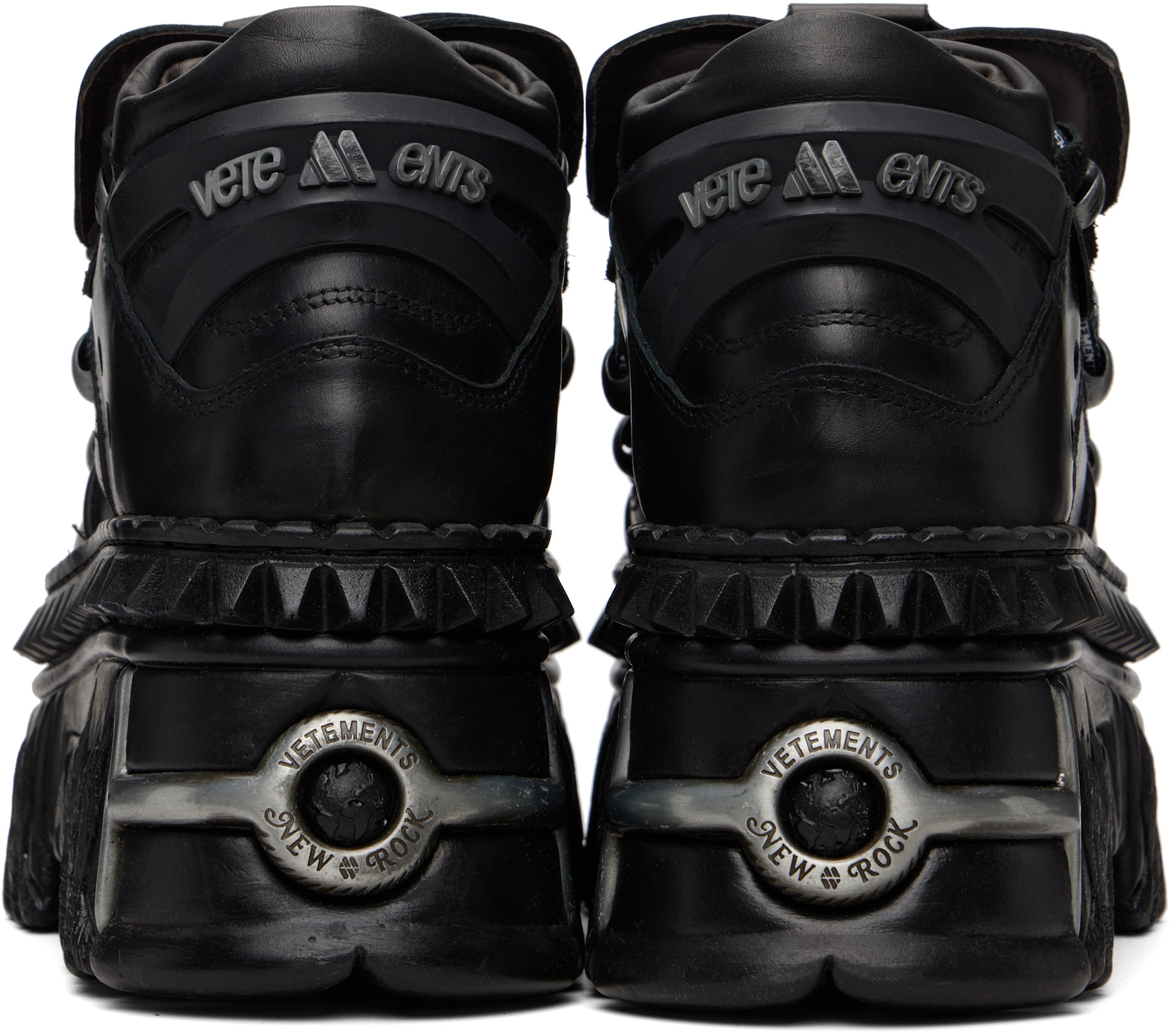 VETEMENTS - Black New Rock Edition Fire Platform Sneakers