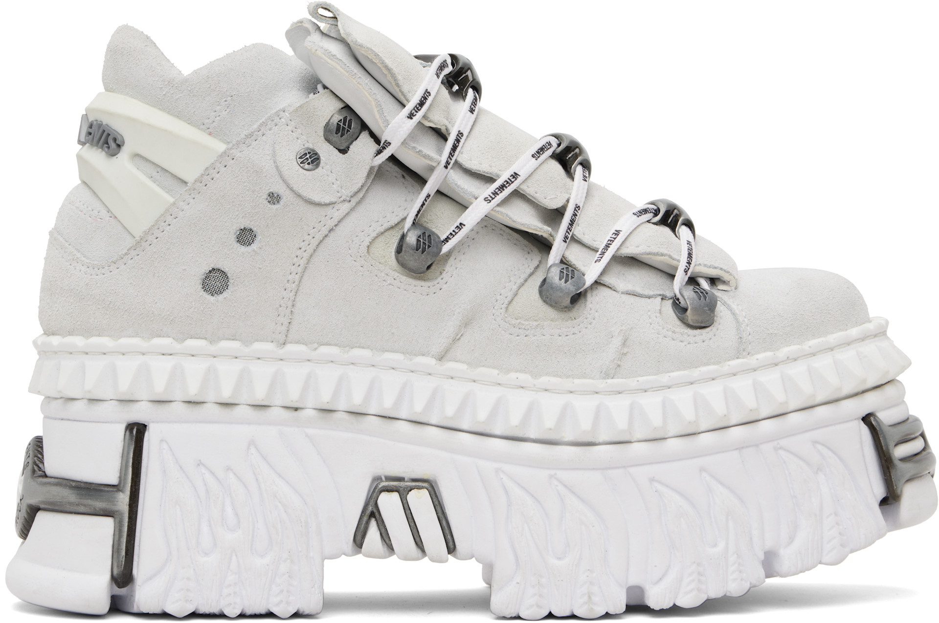 VETEMENTS - White New Rock Edition Fire Platform Sneakers