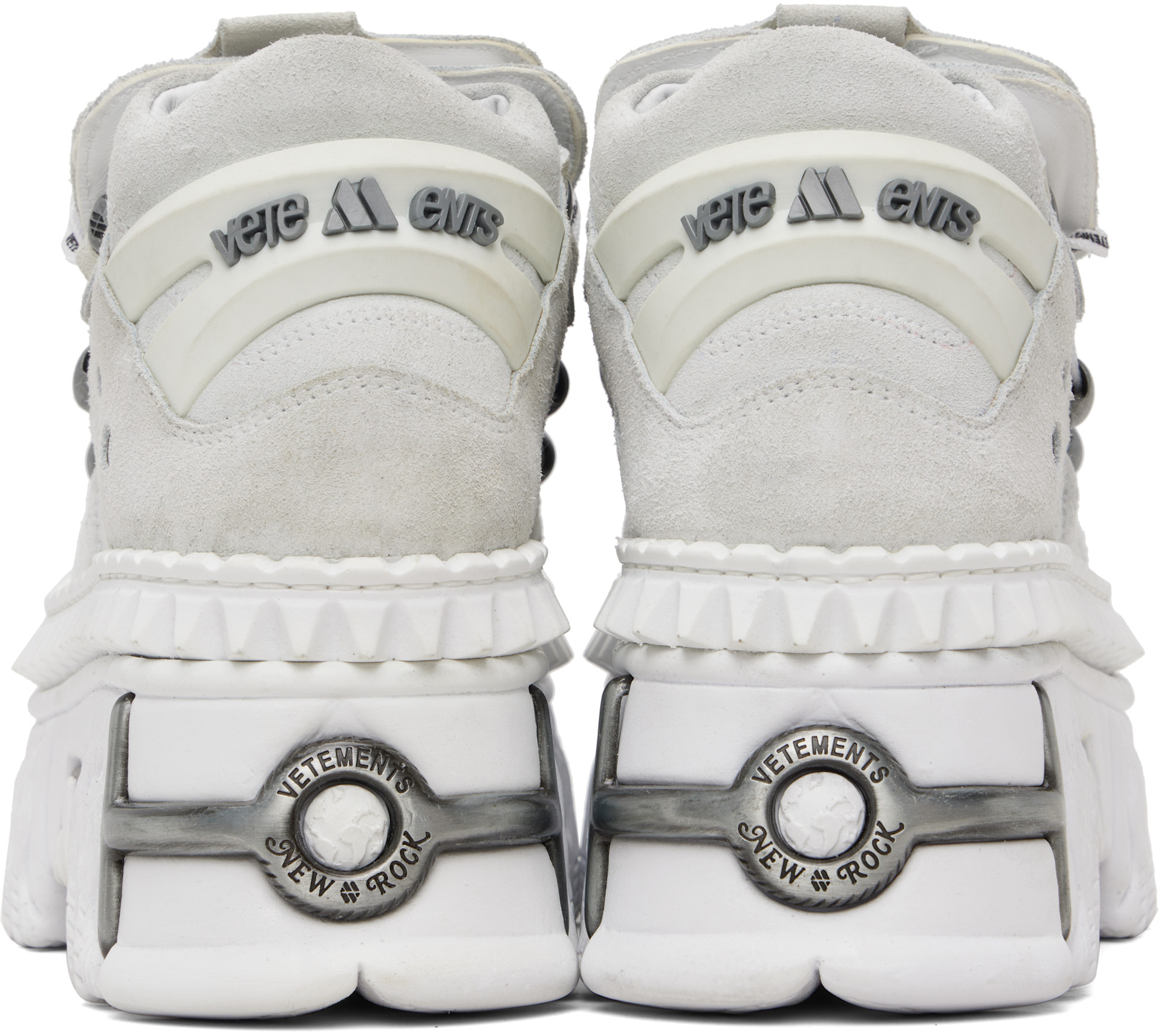 VETEMENTS - White New Rock Edition Fire Platform Sneakers