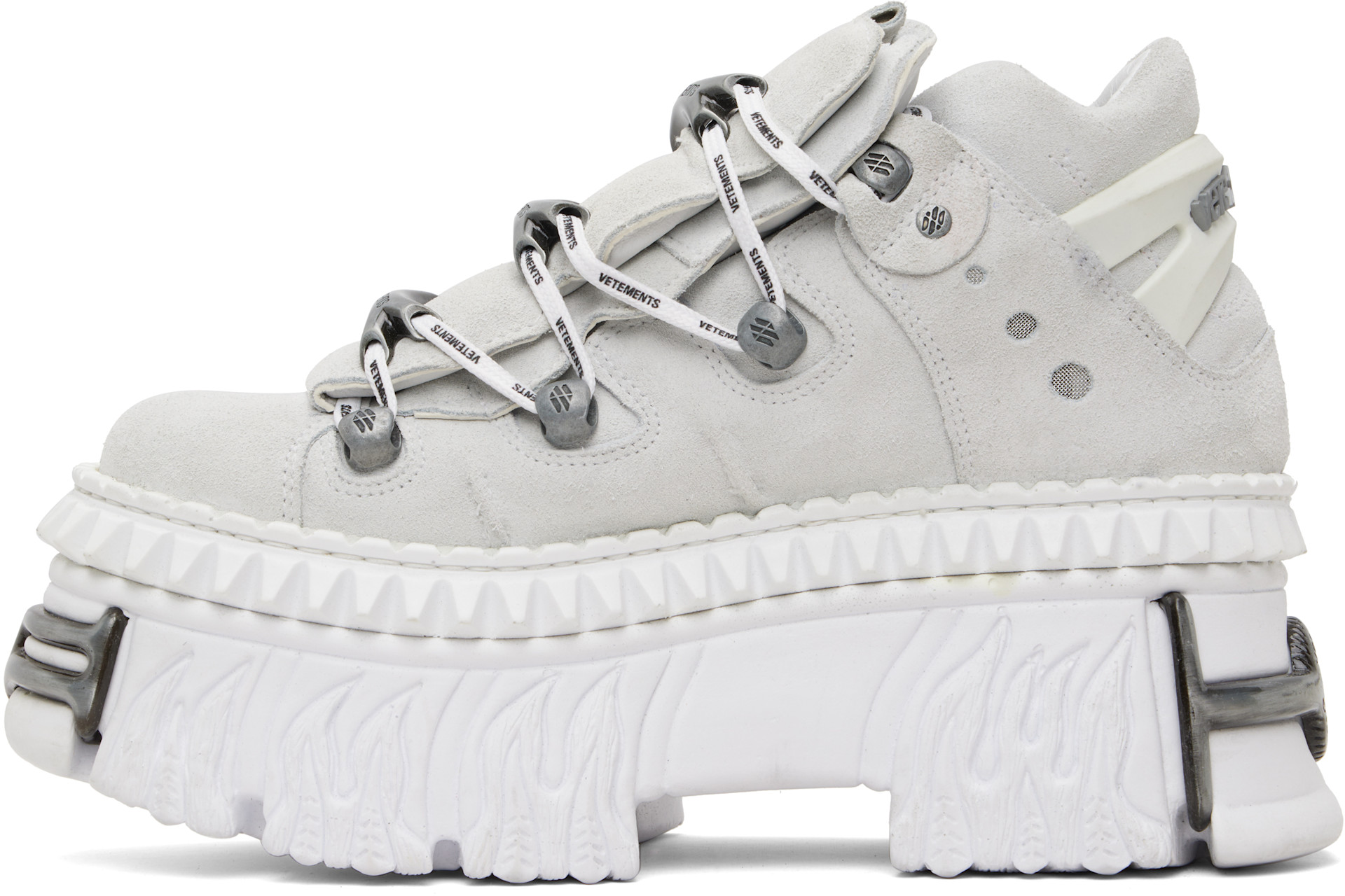 VETEMENTS - White New Rock Edition Fire Platform Sneakers