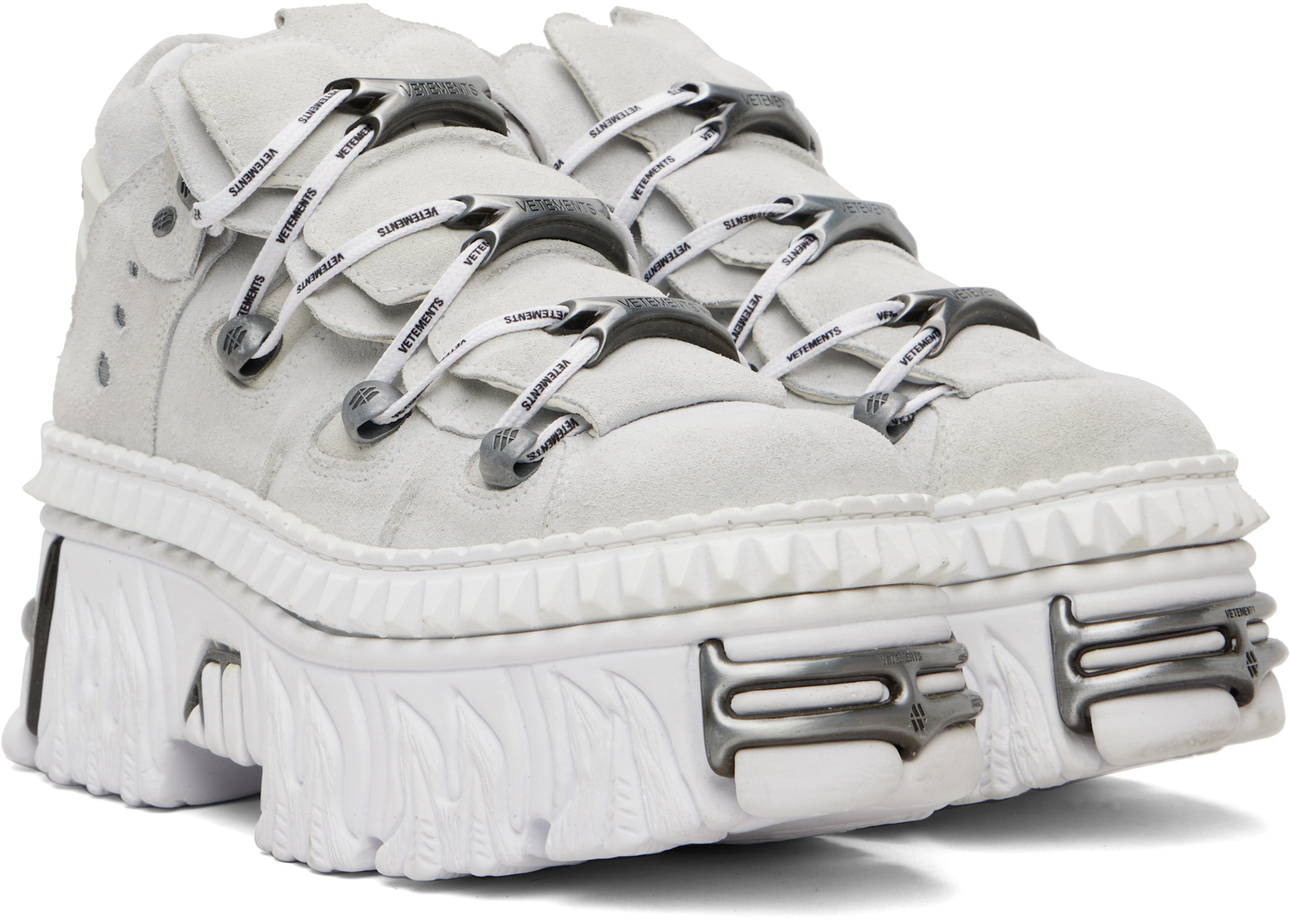 VETEMENTS - White New Rock Edition Fire Platform Sneakers