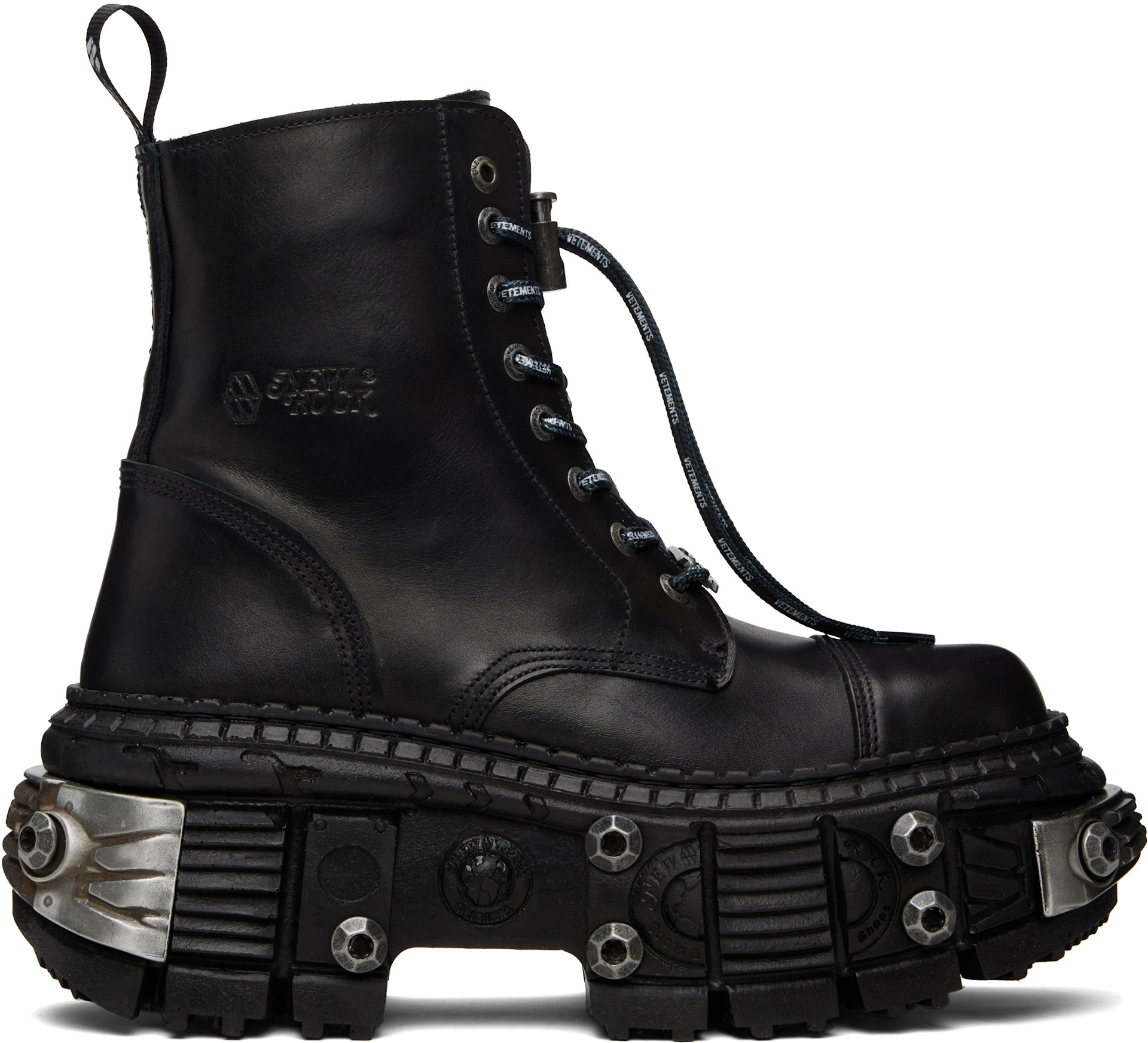 VETEMENTS - Black New Rock Edition Destroyer Boots