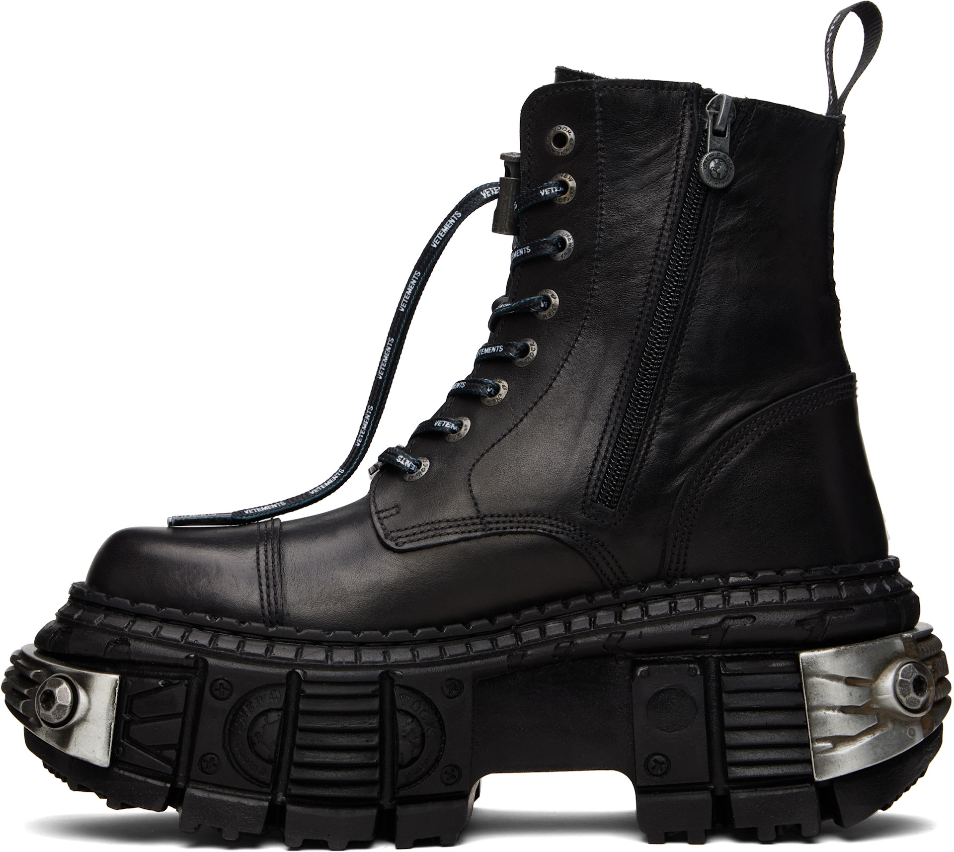 VETEMENTS - Black New Rock Edition Destroyer Boots