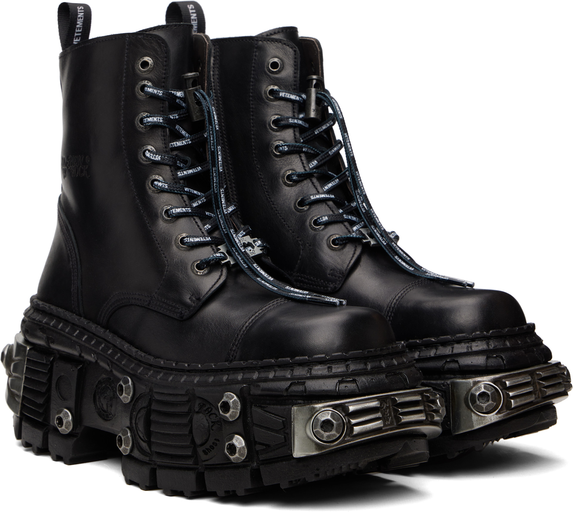 VETEMENTS - Black New Rock Edition Destroyer Boots