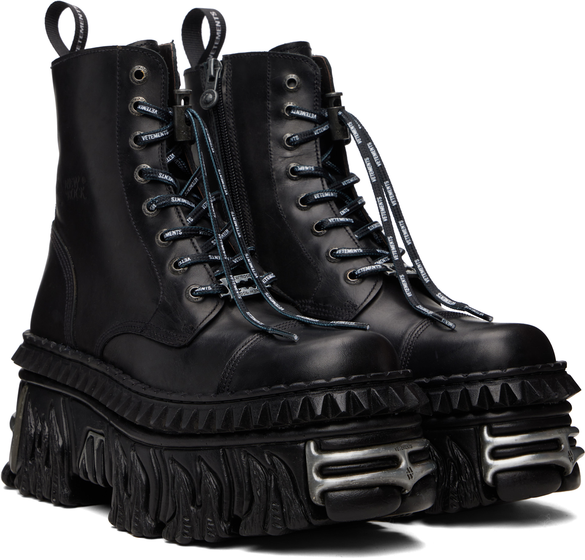 VETEMENTS - 블랙 New Rock 컴뱃 부츠