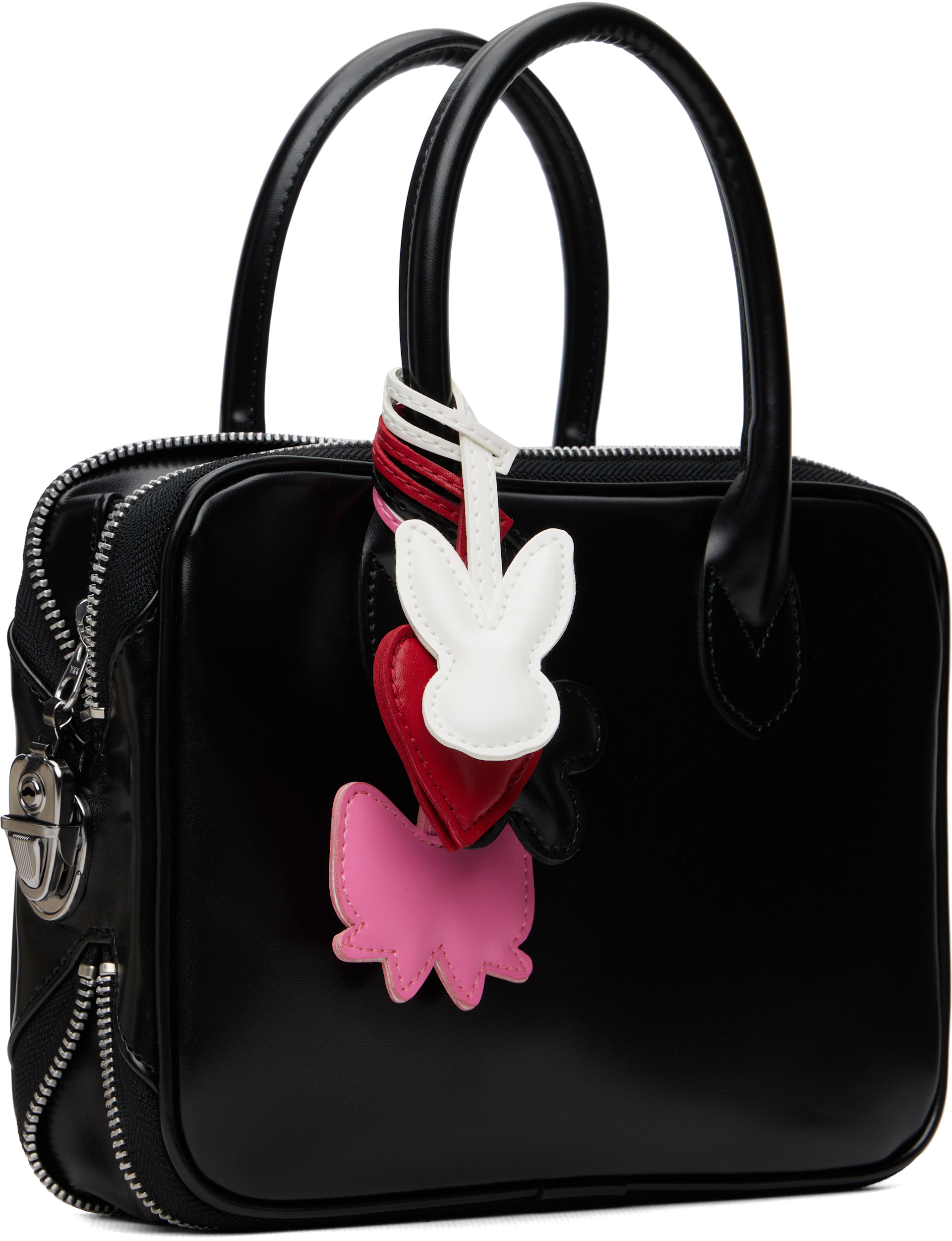 Comme des Garçons Girl: ブラック Keychain フェイクレザー バッグ
