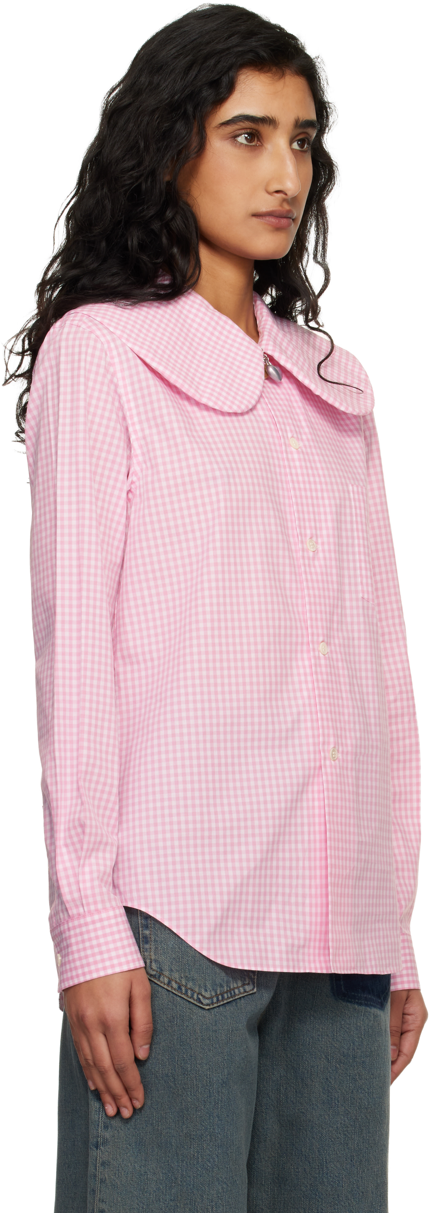Comme des Garçons Girl: ピンク＆ホワイト コットン ポプリン