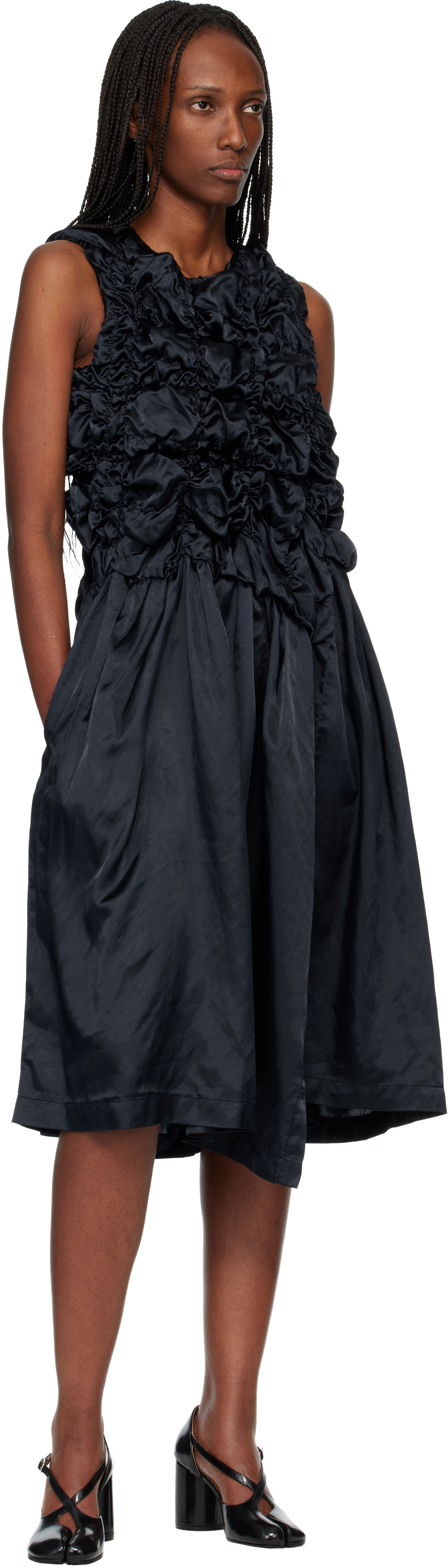 Comme des Garçons Comme des Garçons: ネイビー Satin Thin Garment