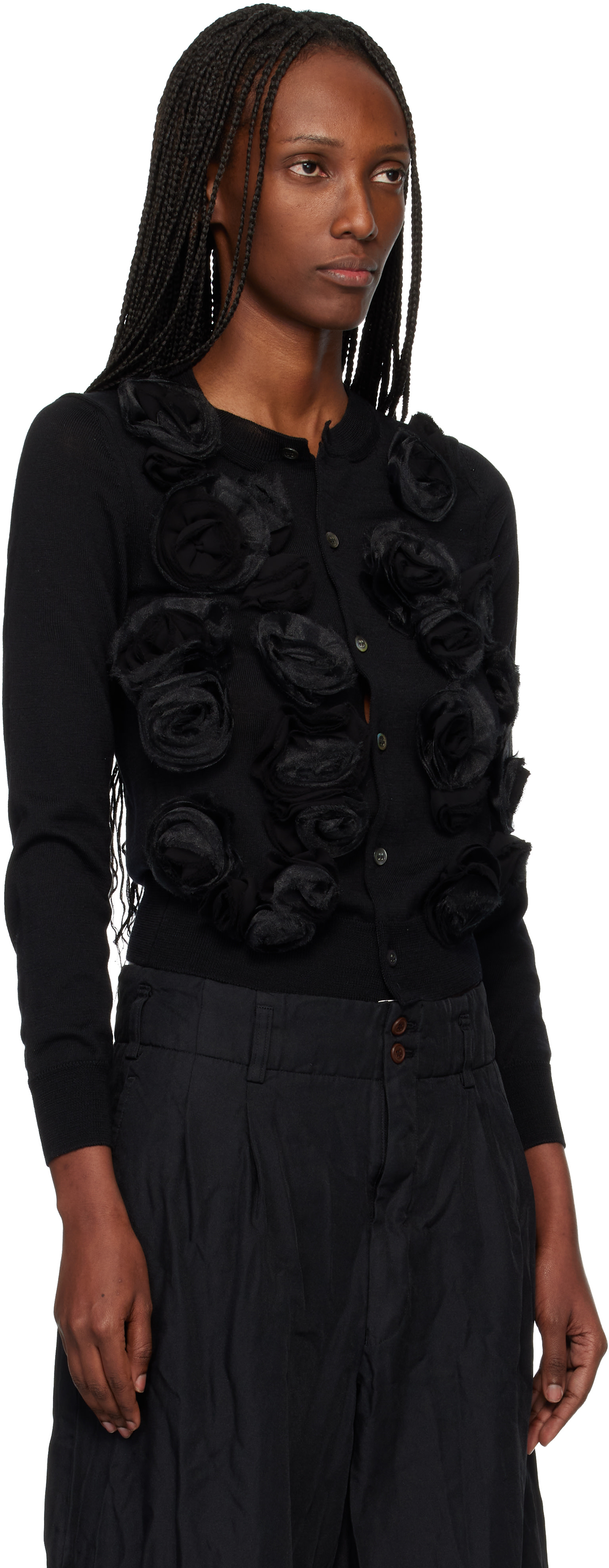 Comme des Garçons Comme des Garçons: Black Lambswool Jersey X