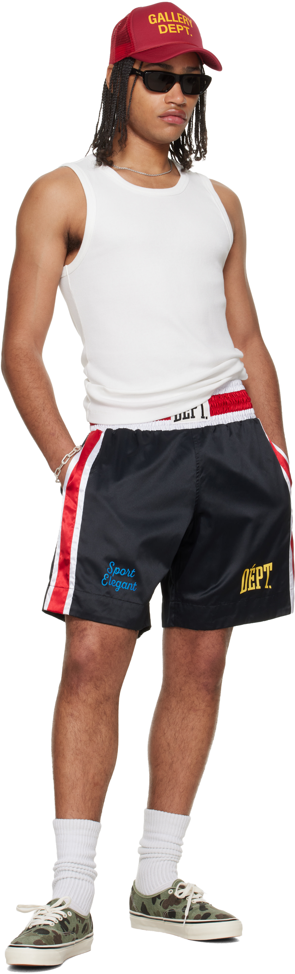 GALLERY DEPT. / BOXINGショート Gallery Dept.: Black DÉPT Boxing Shorts | SSENSE