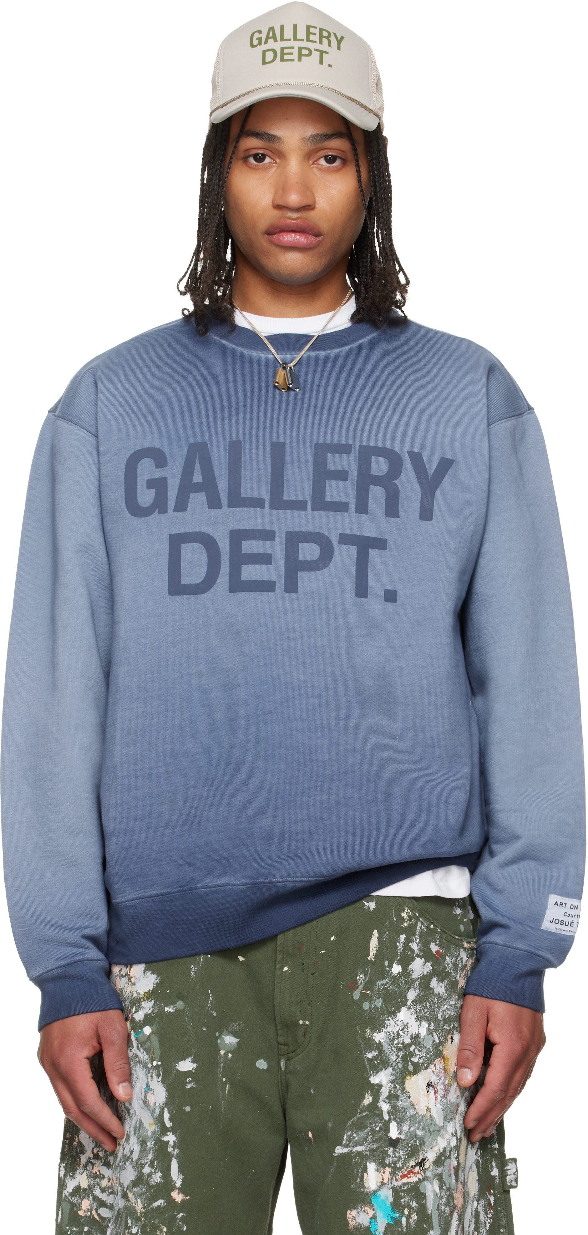 Gallery Dept. - Pull molletonné bleu à col ras du cou