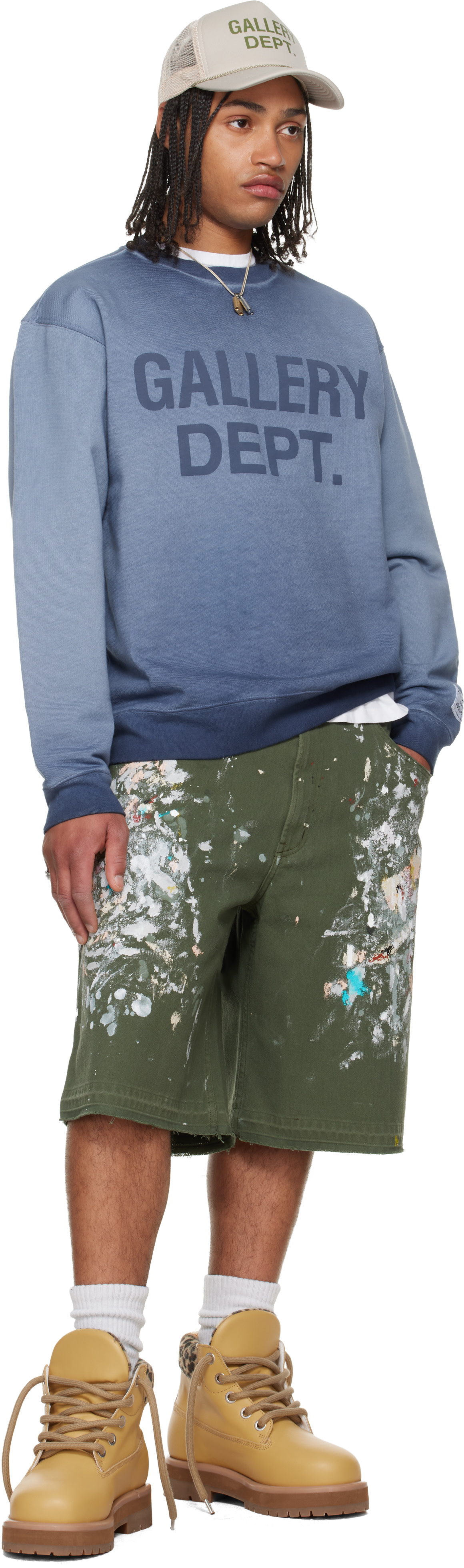 Gallery Dept. - Pull molletonné bleu à col ras du cou
