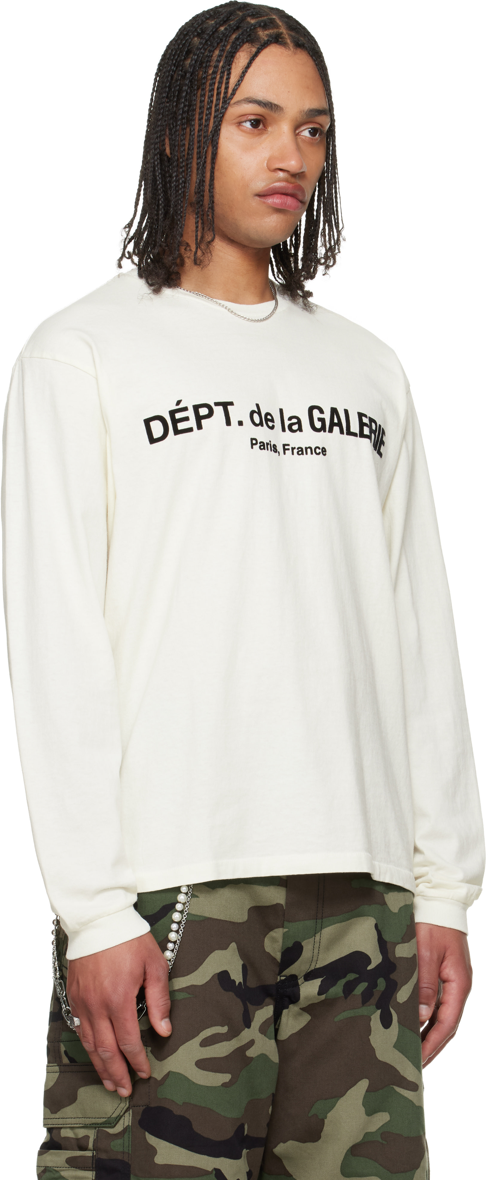 Gallery Dept.: オフホワイト French Logo Lux 長袖Tシャツ | SSENSE 日本