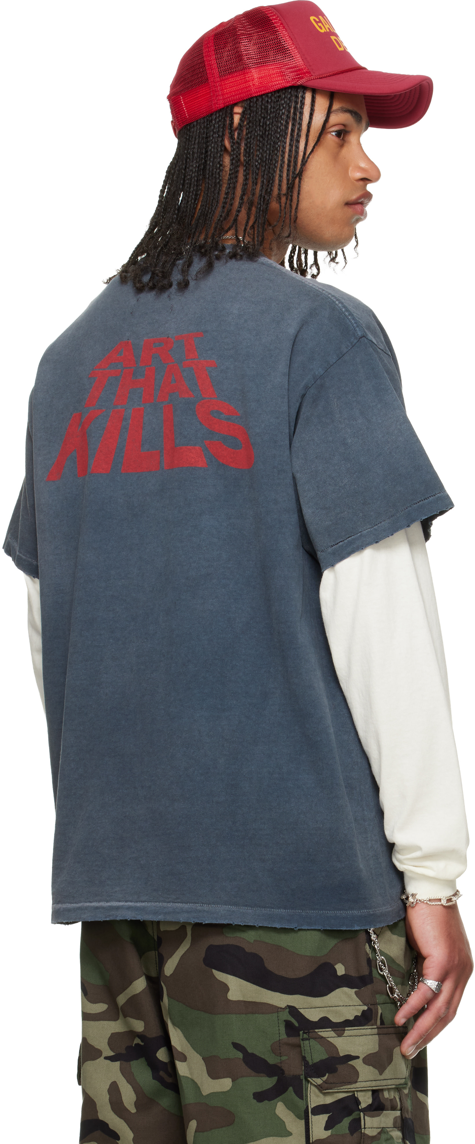 Gallery Dept.: Gray Skeleton Beach Grit T-shirt | SSENSE