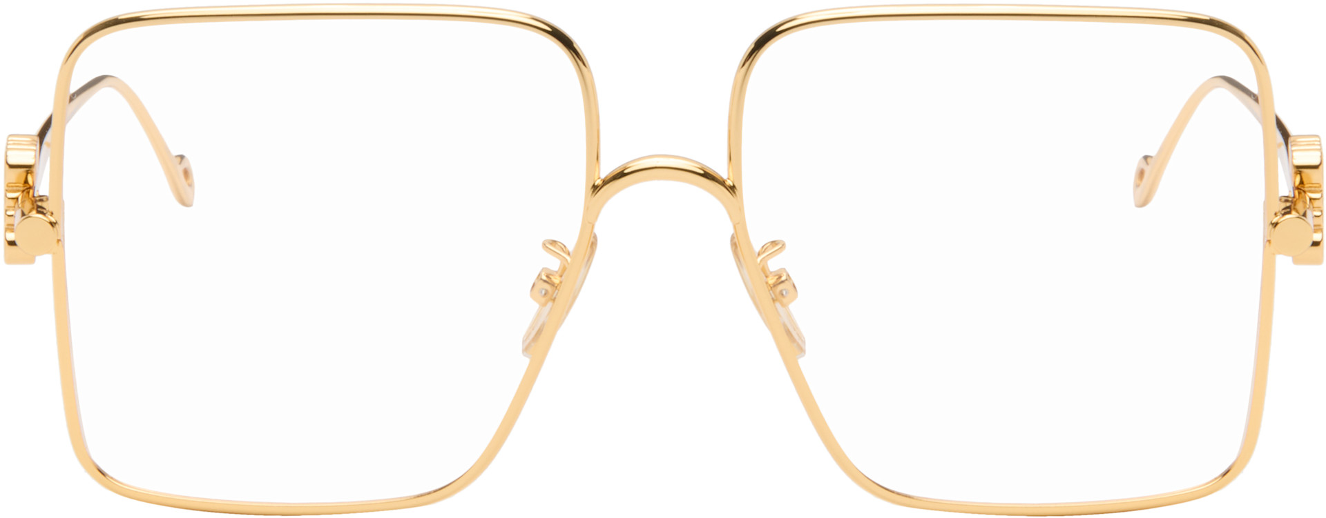 Gold Oversize Square Retro Titanium Glasses