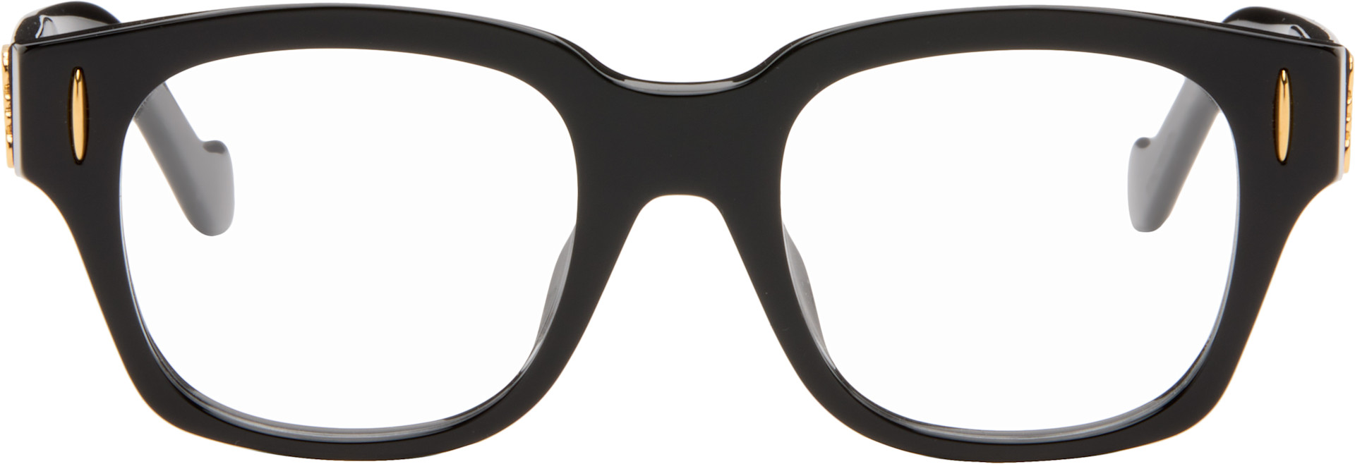 LOEWE - Black Anagram Logo Rectangle Glasses