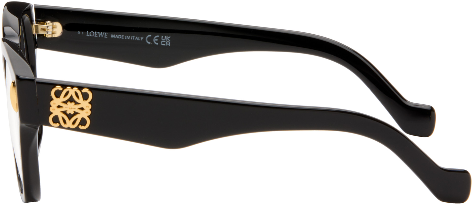LOEWE - Black Anagram Logo Rectangle Glasses