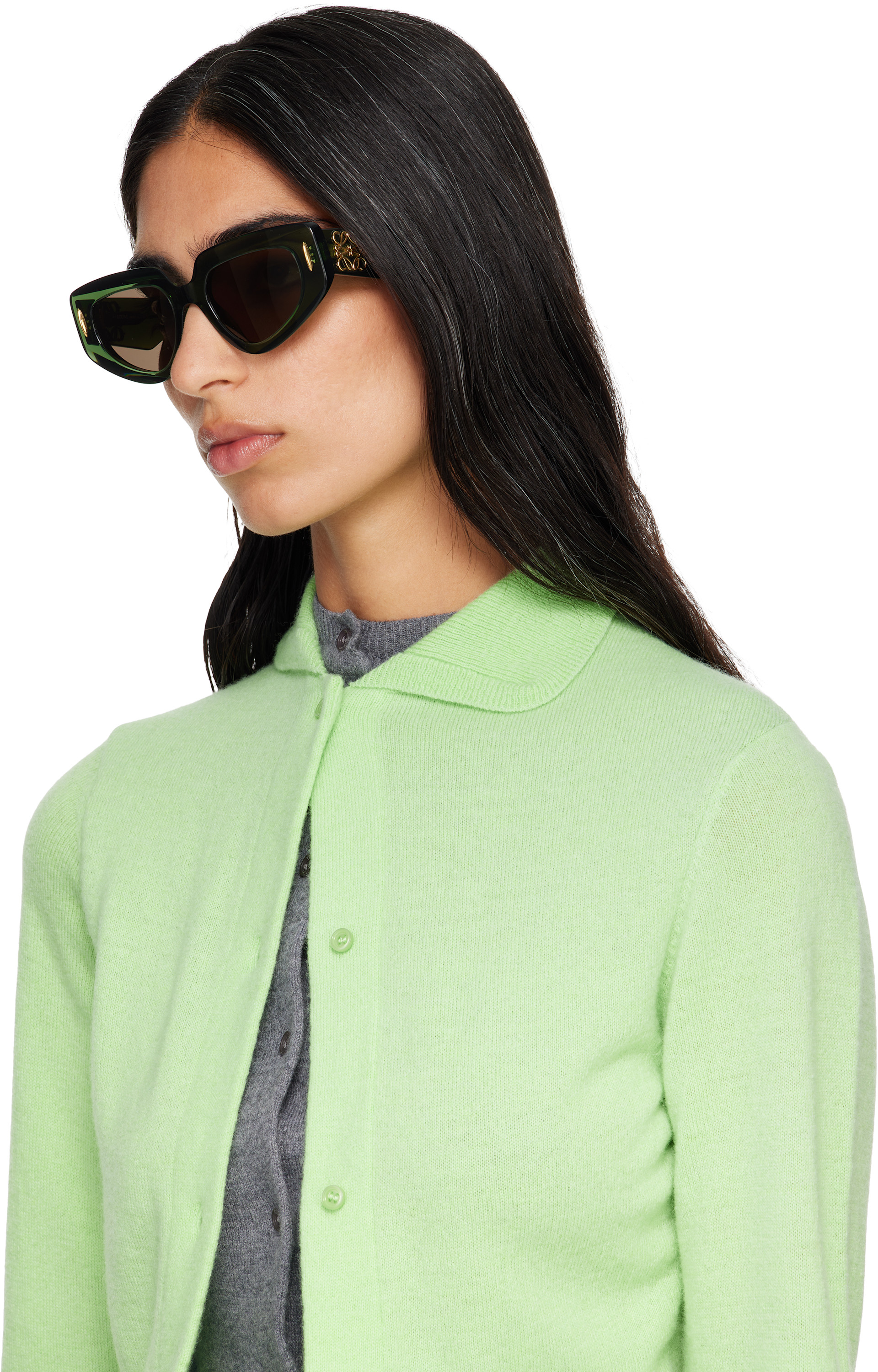 LOEWE - Lunettes de soleil vertes à anagrammes