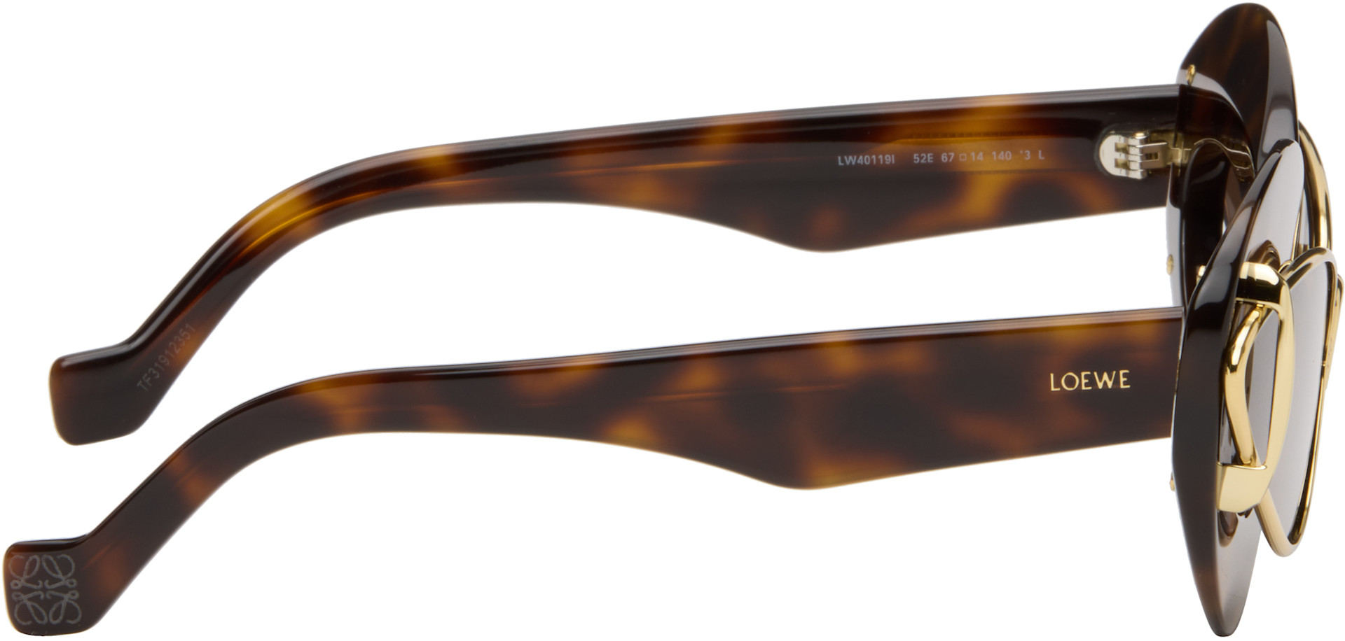 LOEWE - Brown & Gold Double Frame Sunglasses