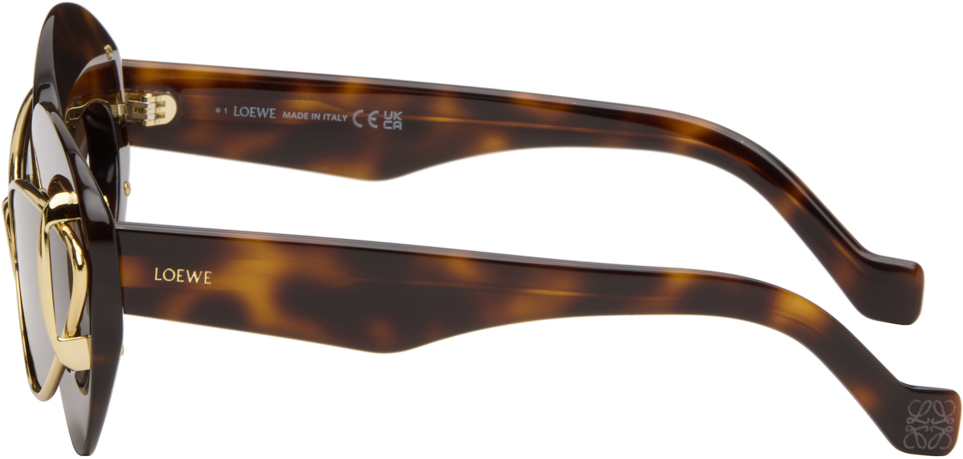 LOEWE - Brown & Gold Double Frame Sunglasses