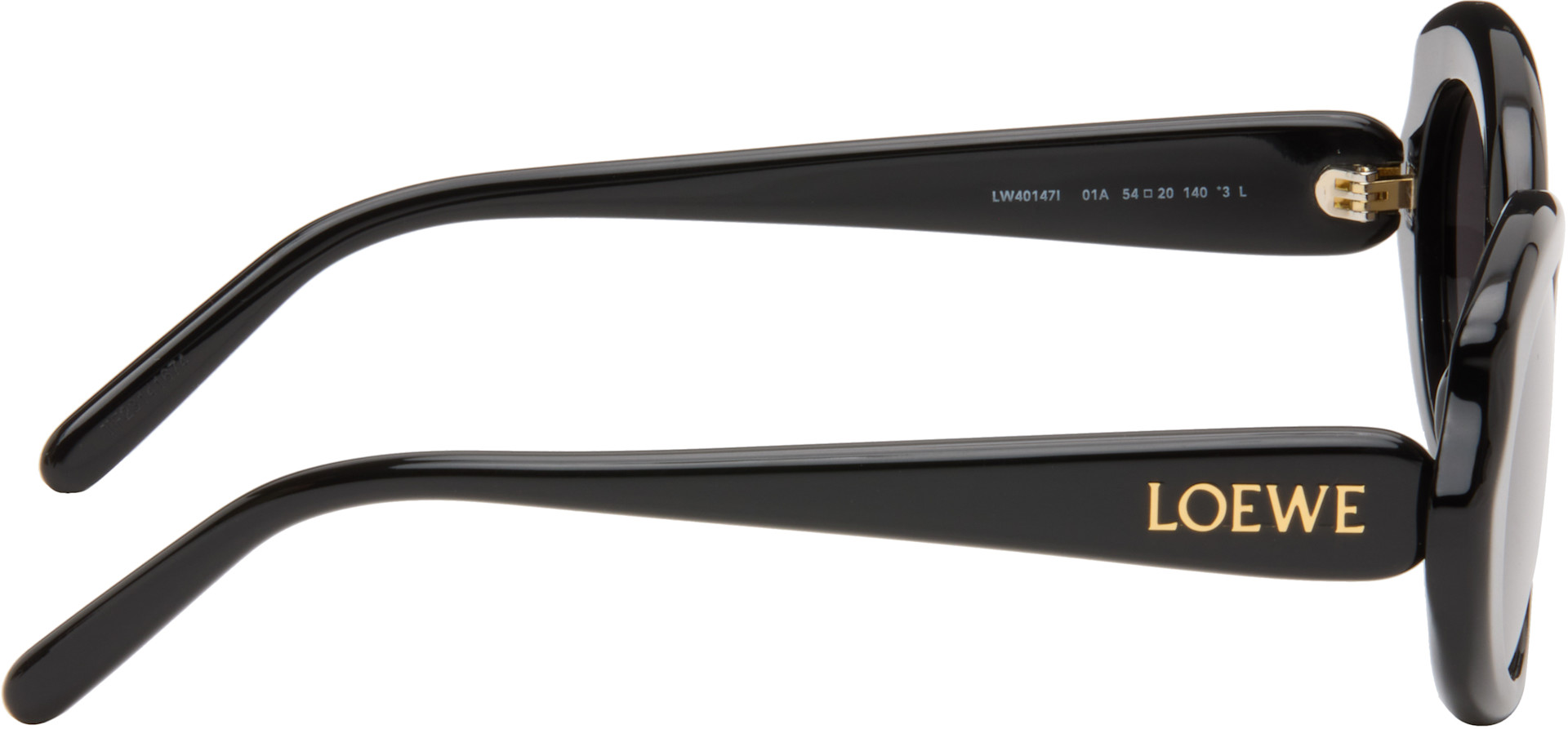 LOEWE - Black Mini Oval Slim Sunglasses