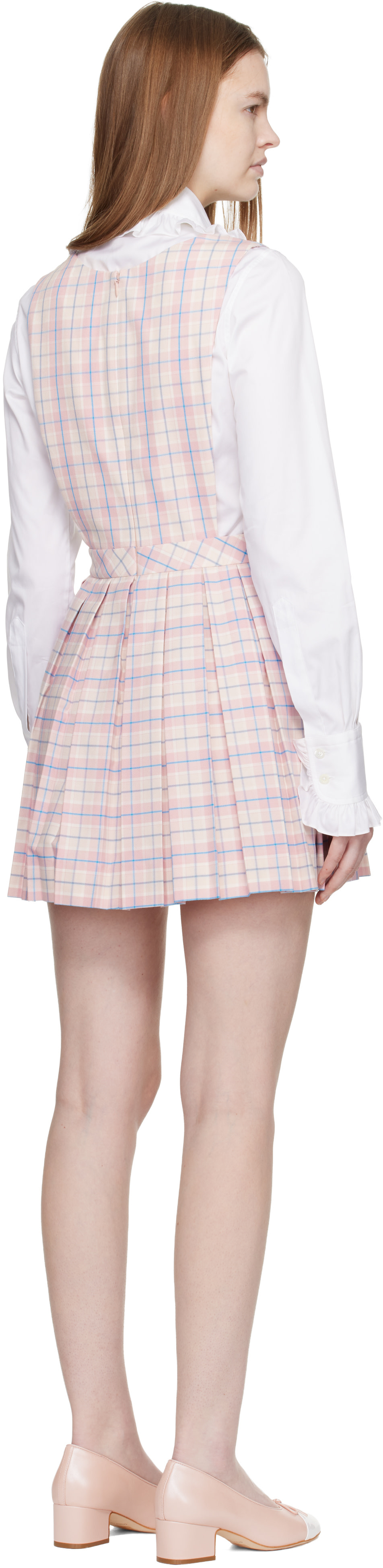 Sandy Liang - Robe-tablier courte Pilot rose
