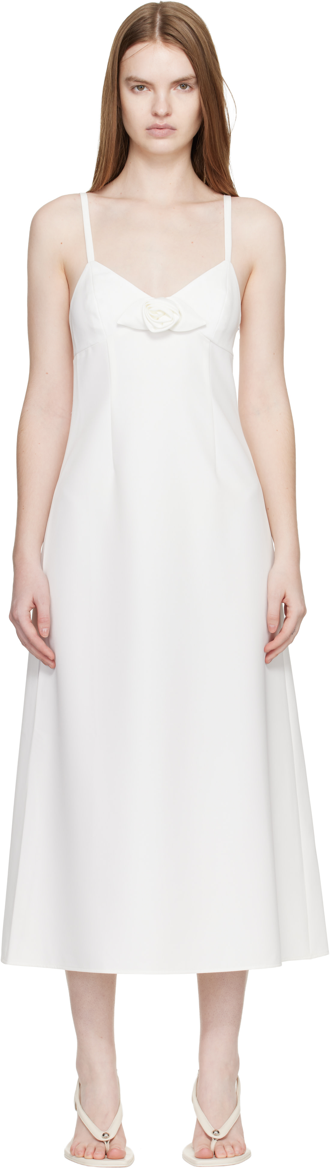 Sandy Liang - Robe midi Pilton blanche