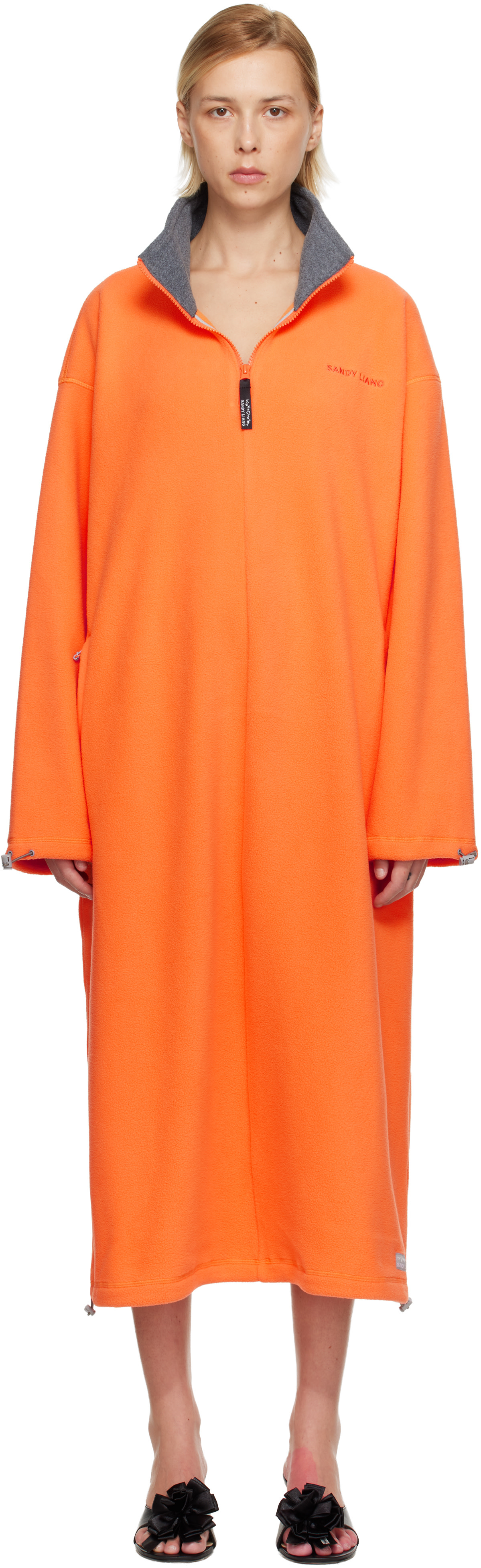 Sandy Liang - Robe longue Sloane orange