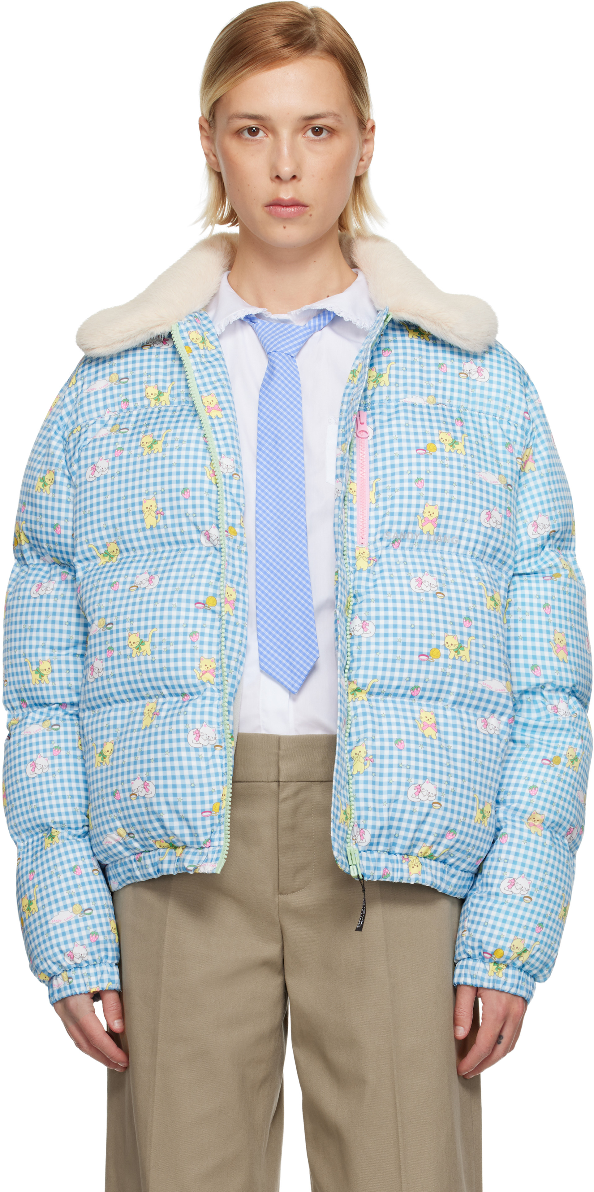 Sandy Liang - Blouson matelassé Benny bleu