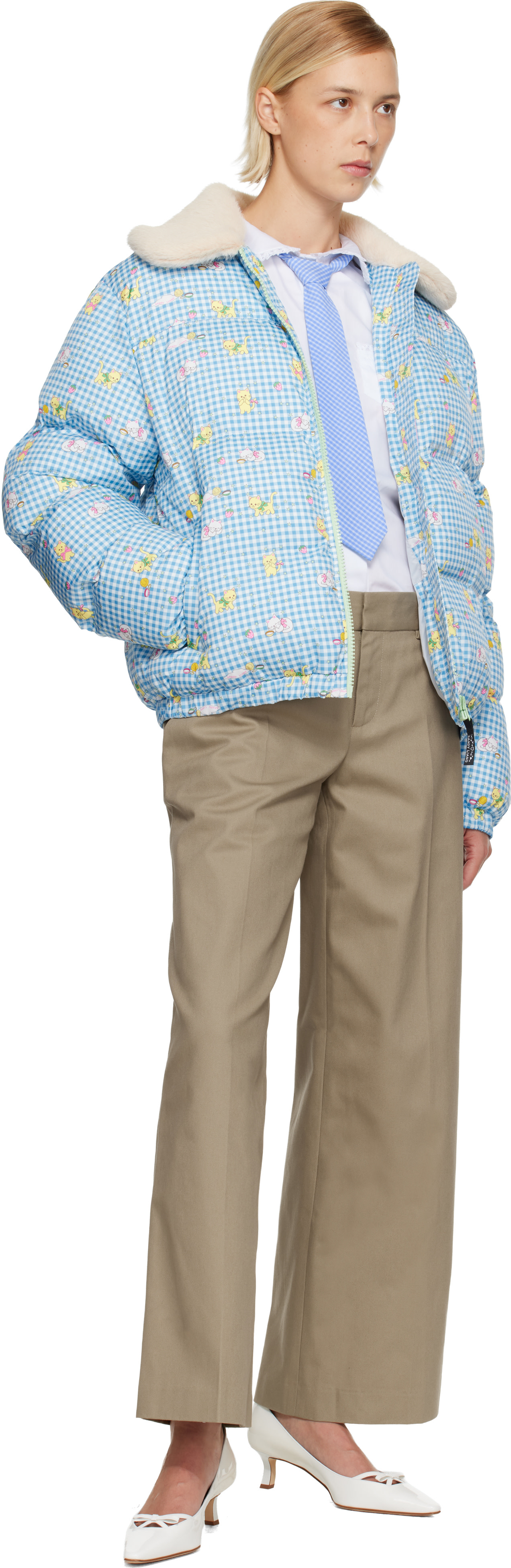 Sandy Liang - Blouson matelassé Benny bleu