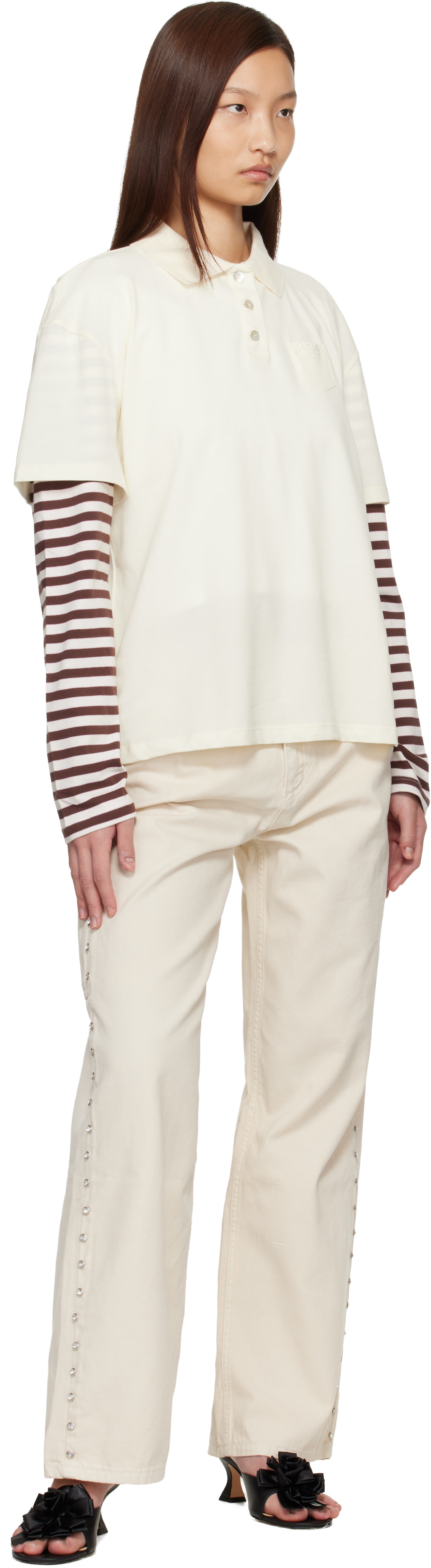 Sandy Liang - Polo Dew blanc cassé