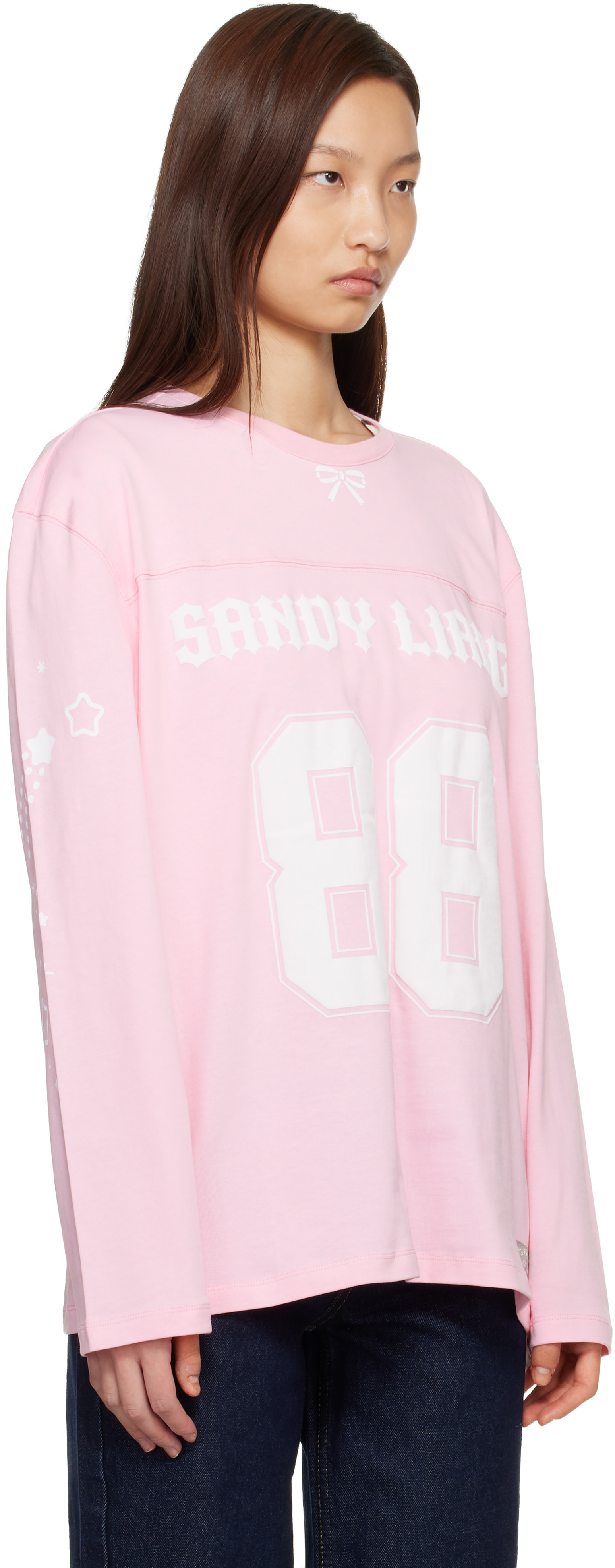 Sandy Liang: Pink Princeton Long Sleeve T-shirt | SSENSE