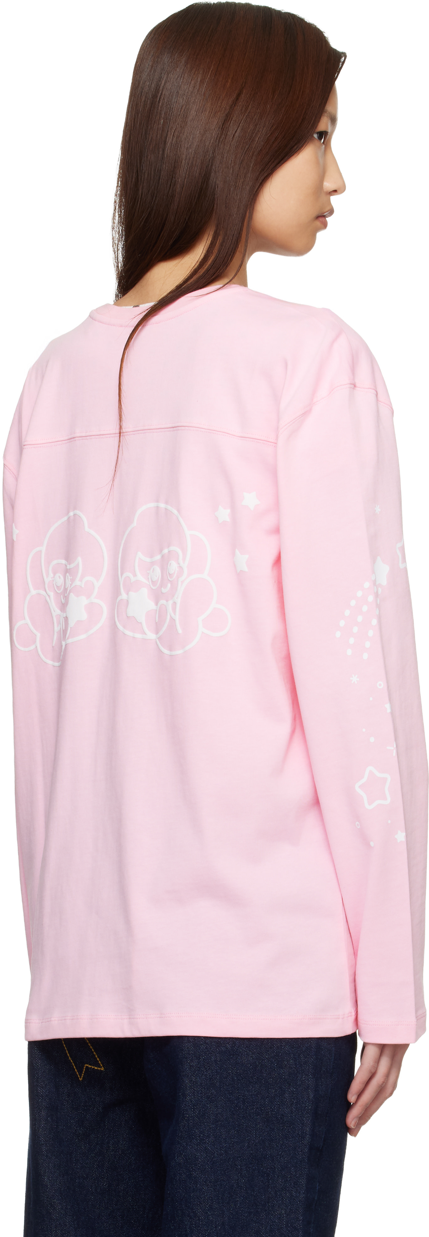 Sandy Liang: Pink Princeton Long Sleeve T-shirt | SSENSE