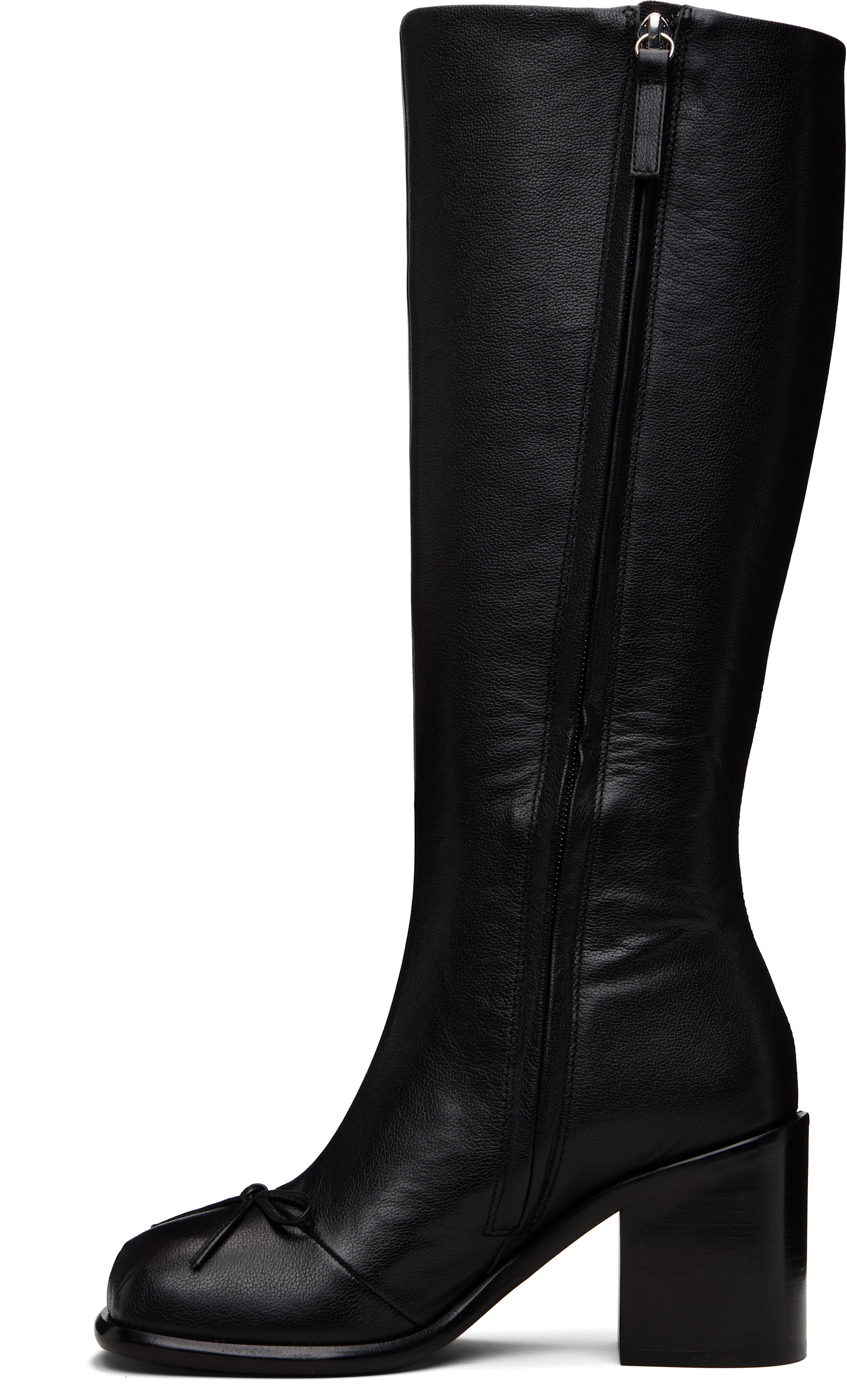 Sandy Liang - Black Knee High Pointe Boots