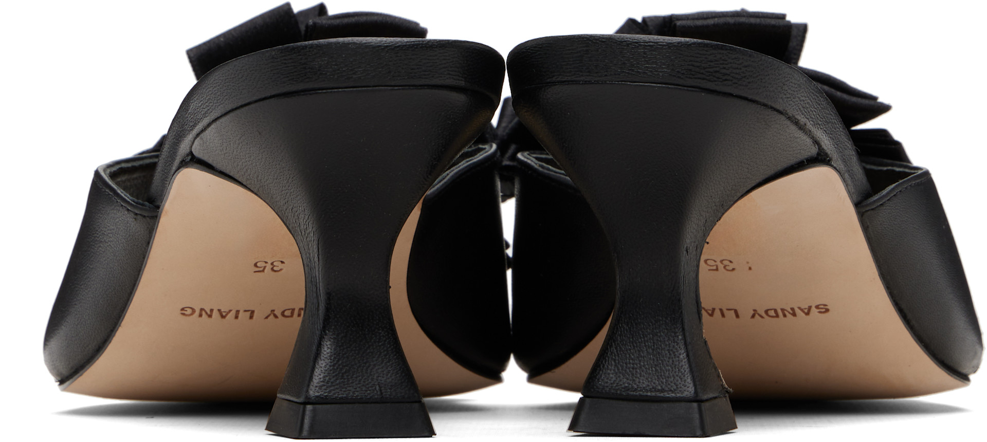 Sandy Liang: Black Celebration Mule Heels | SSENSE