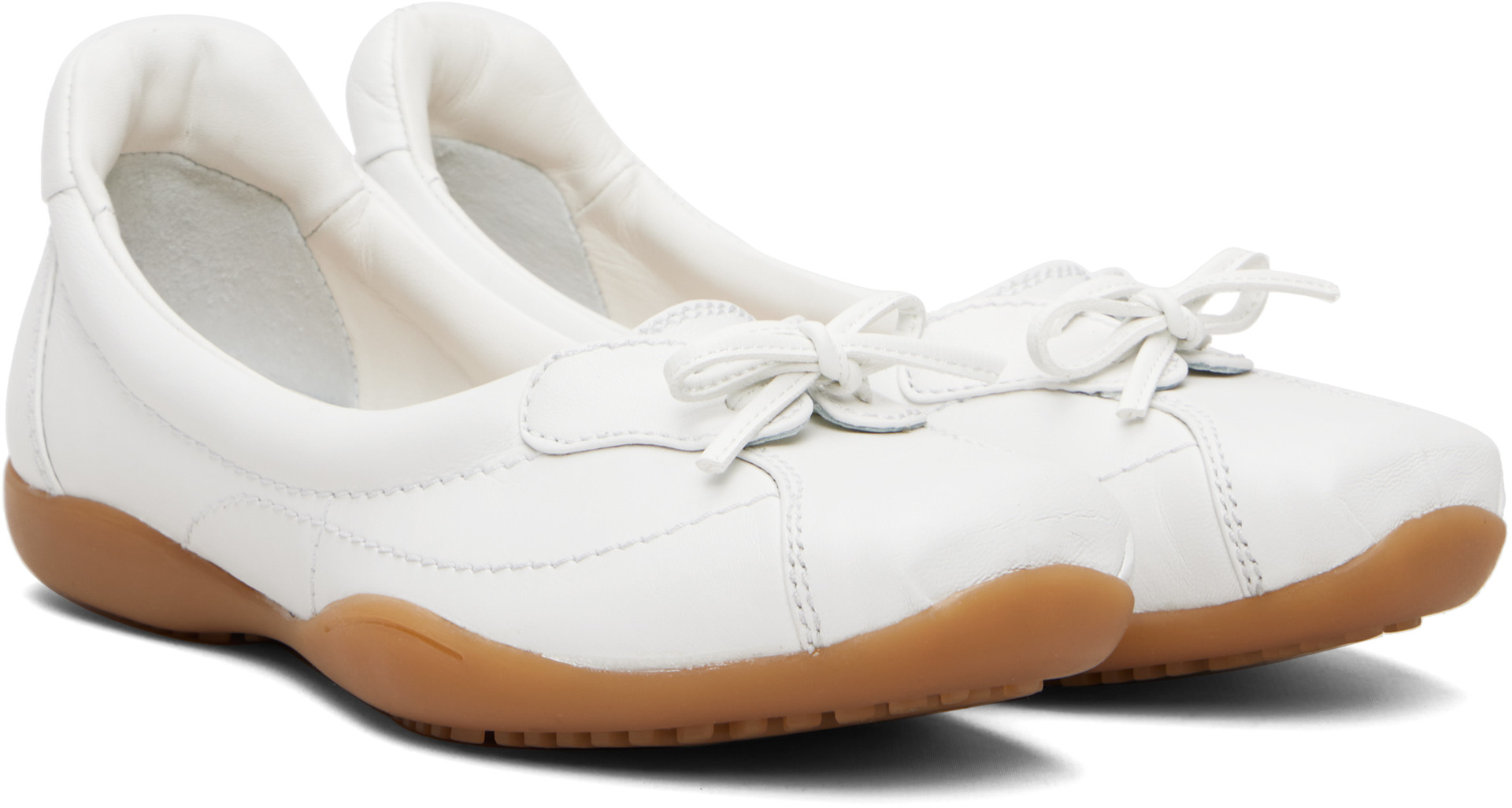 Sandy Liang - Baskets de style ballerine blanches