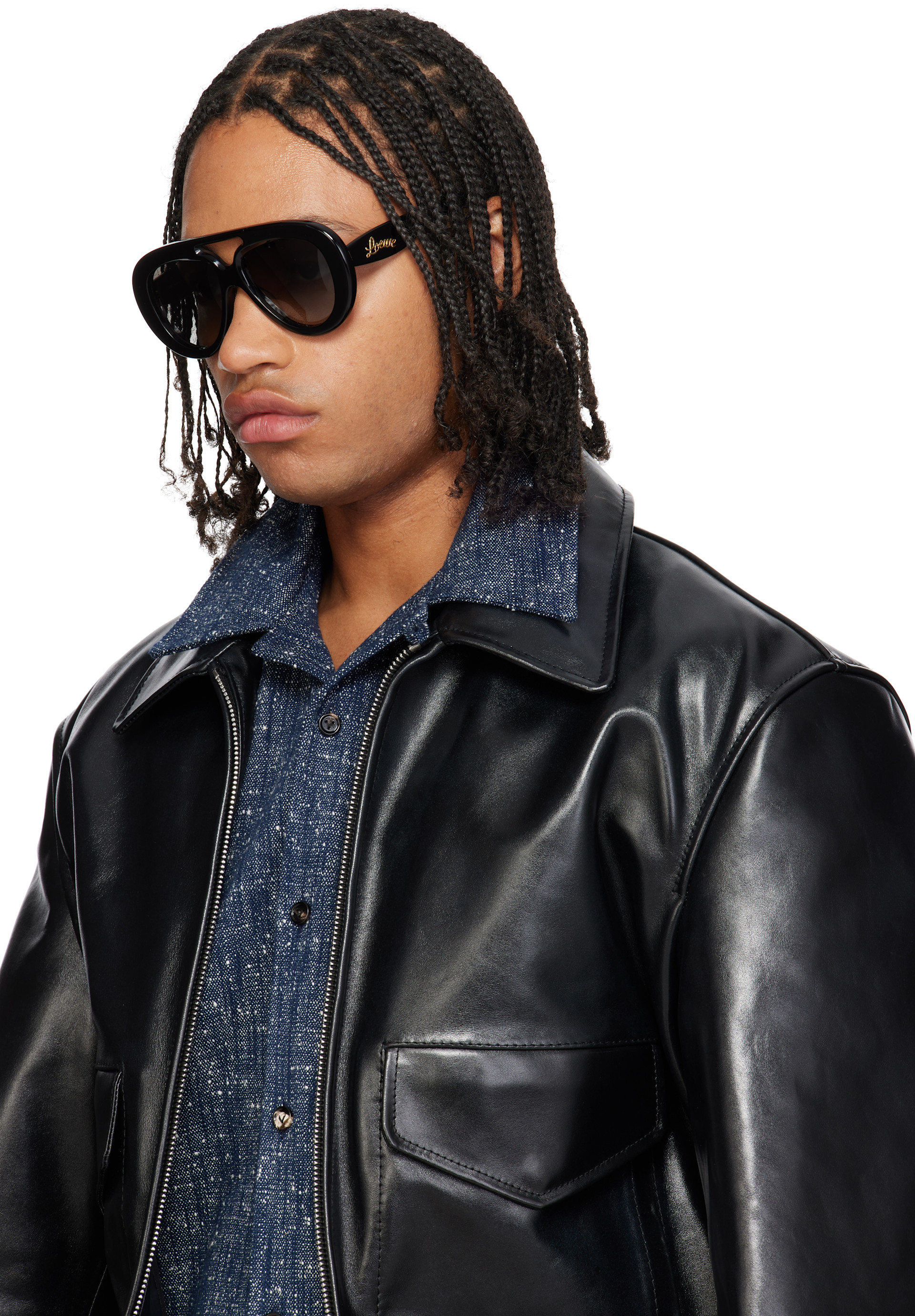 LOEWE - Black Curvy Sunglasses